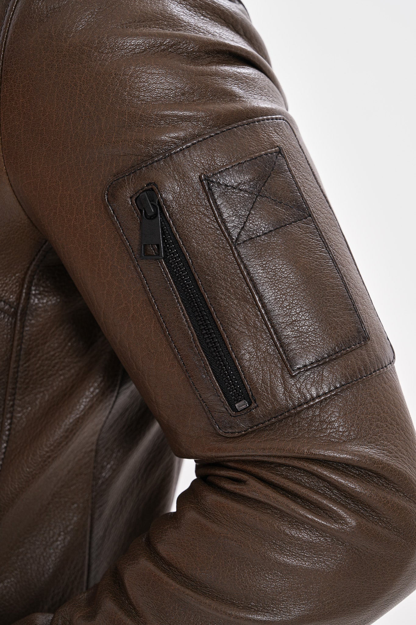 The Veneto Khaki Leather Hooded Jacket - Vinci Leather