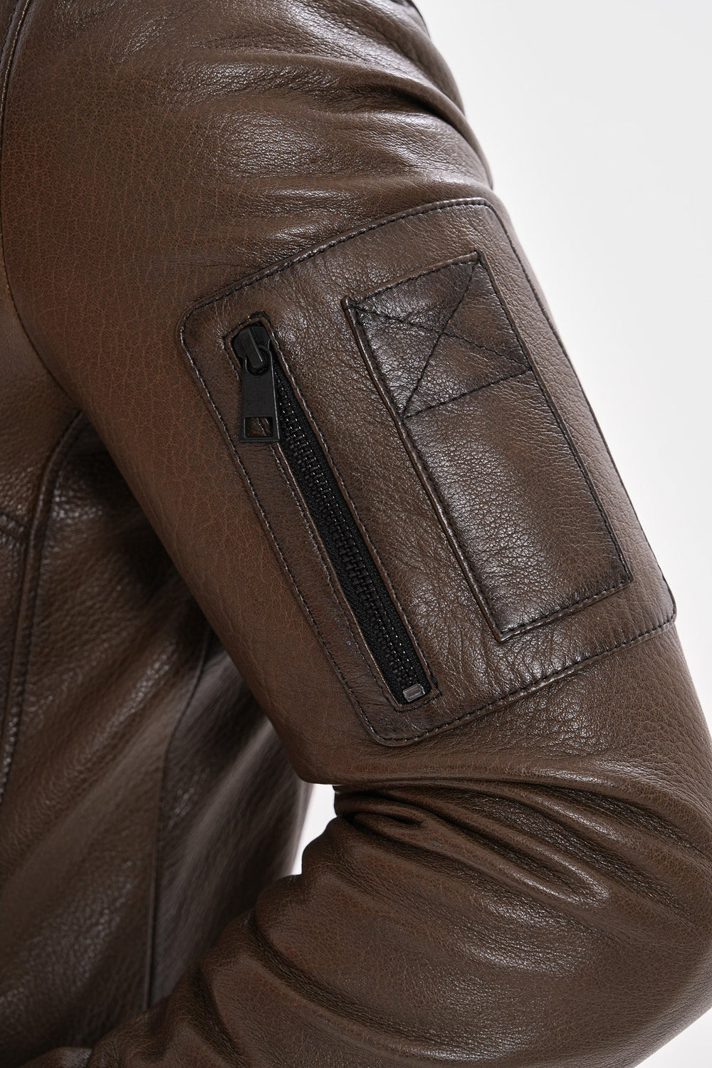 The Veneto Khaki Leather Hooded Jacket - Vinci Leather