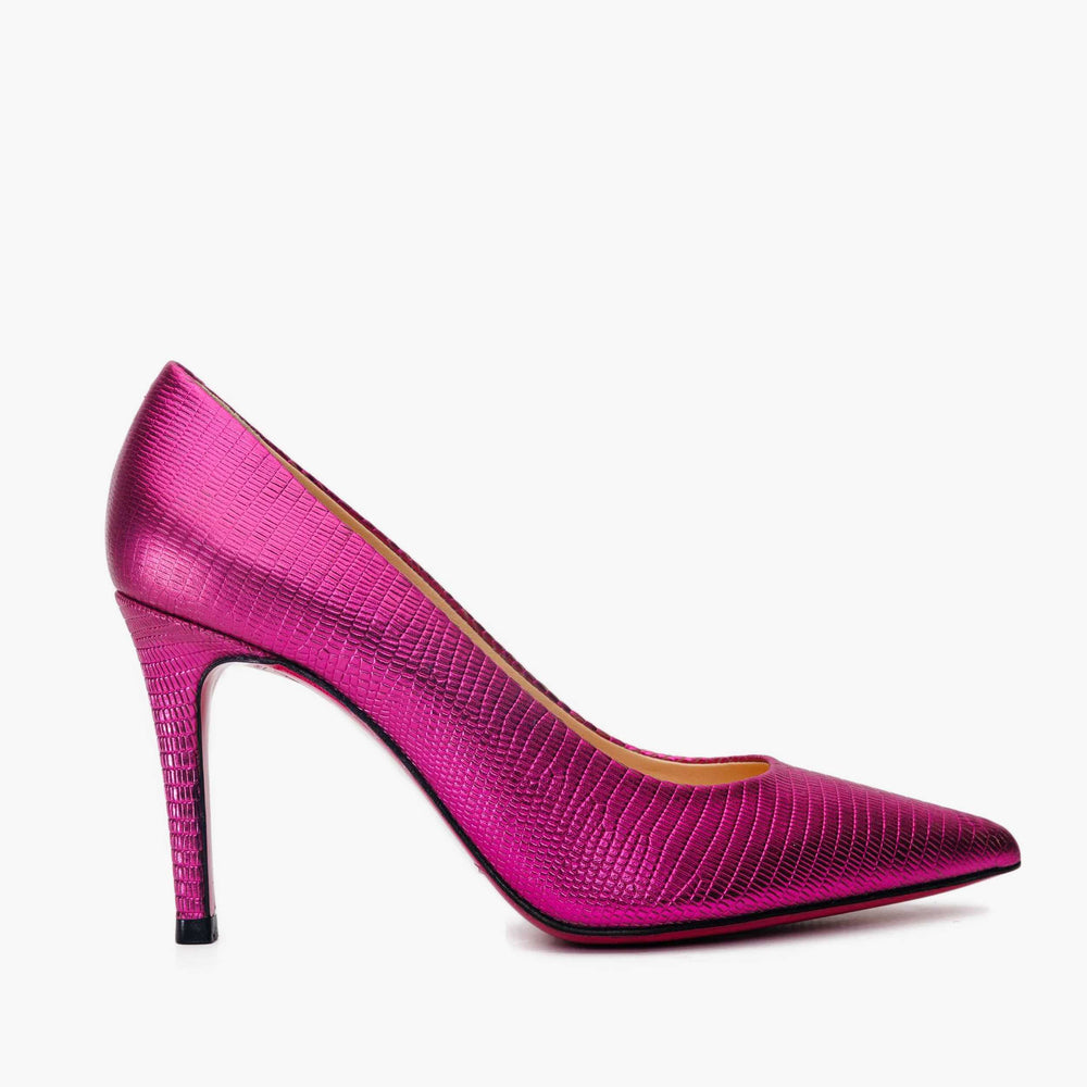 The Maple Fuchsia Leather Pump Fuchsia Sole Shoe - Vinci Leather