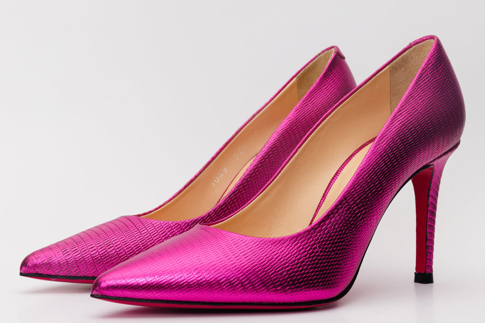 The Maple Fuchsia Leather Pump Fuchsia Sole Shoe - Vinci Leather