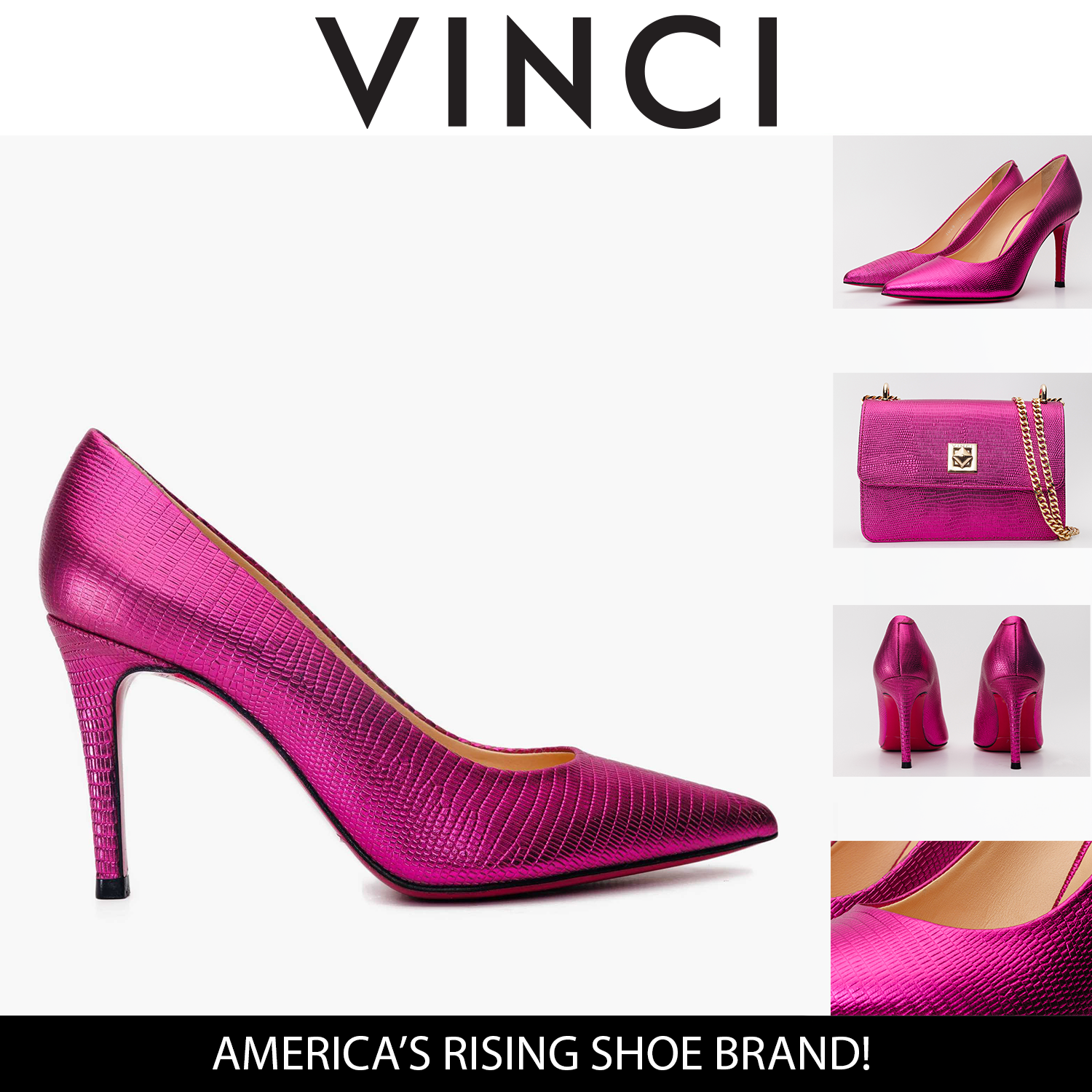 The Maple Fuchsia Leather Pump Fuchsia Sole Shoe - Vinci Leather