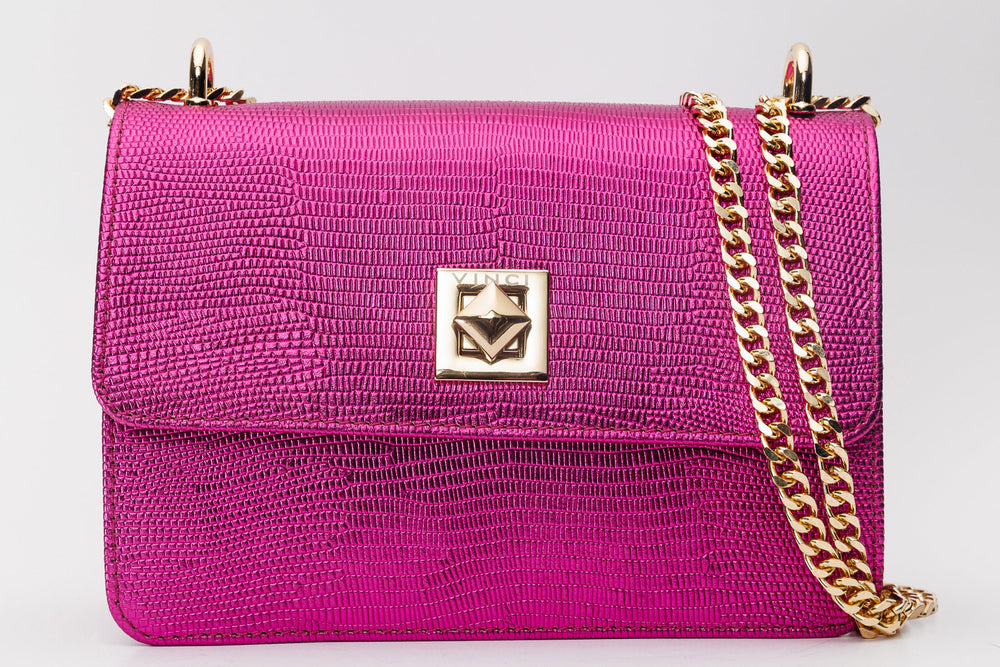 The Maple Fuchsia Leather Handbag - Vinci Leather