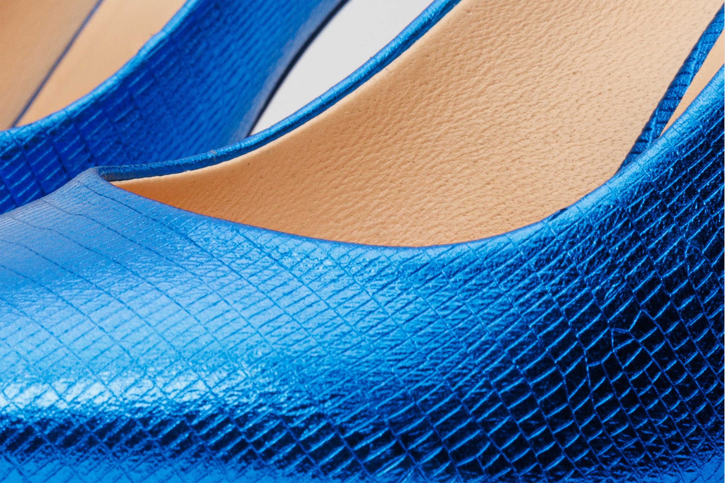 The Maple Sax Blue Leather Pump Fuchsia Sole Shoe - Vinci Leather