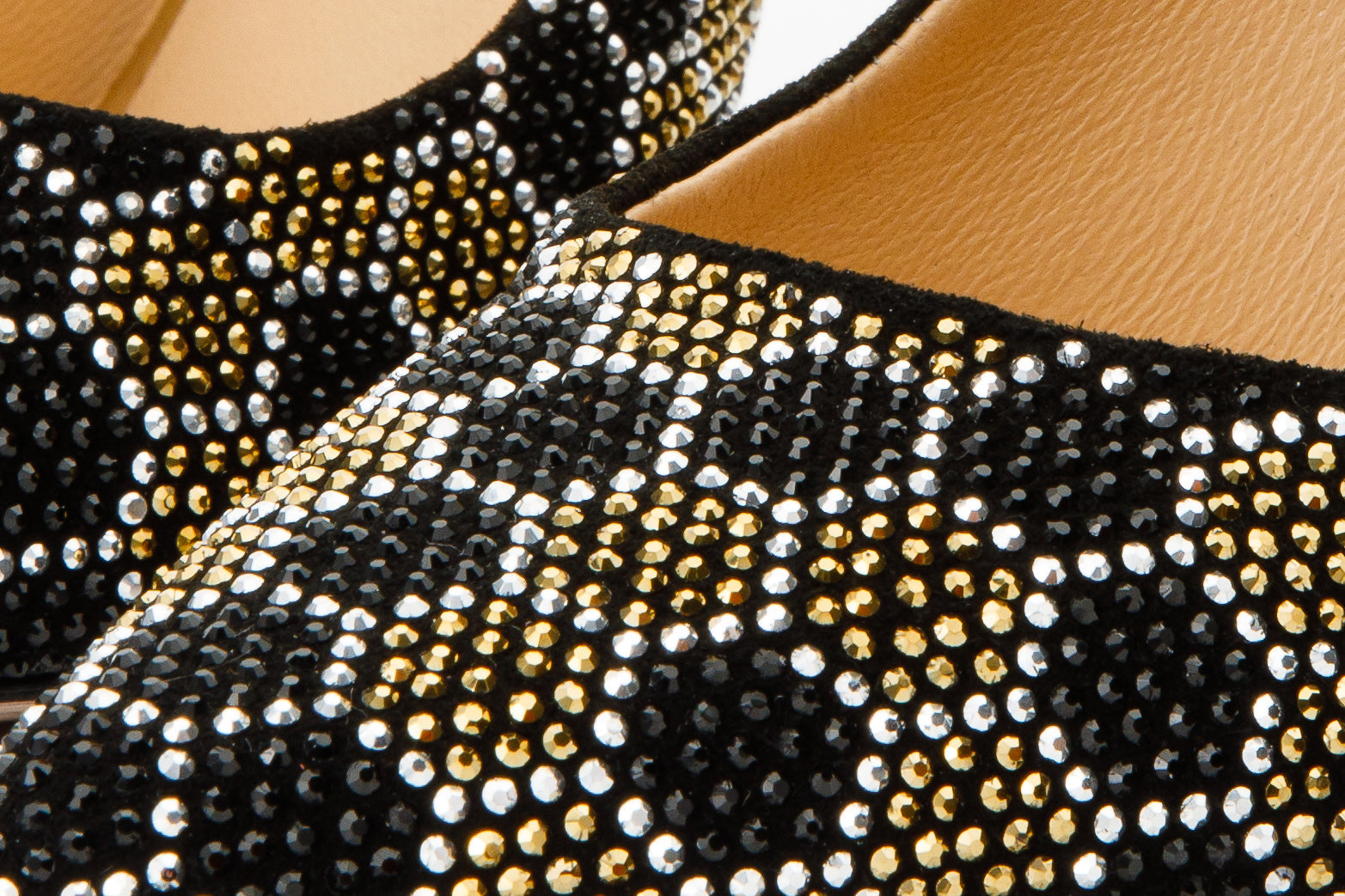 The Bolu Black Gold Glitter Leather Pump Shoe - Vinci Leather