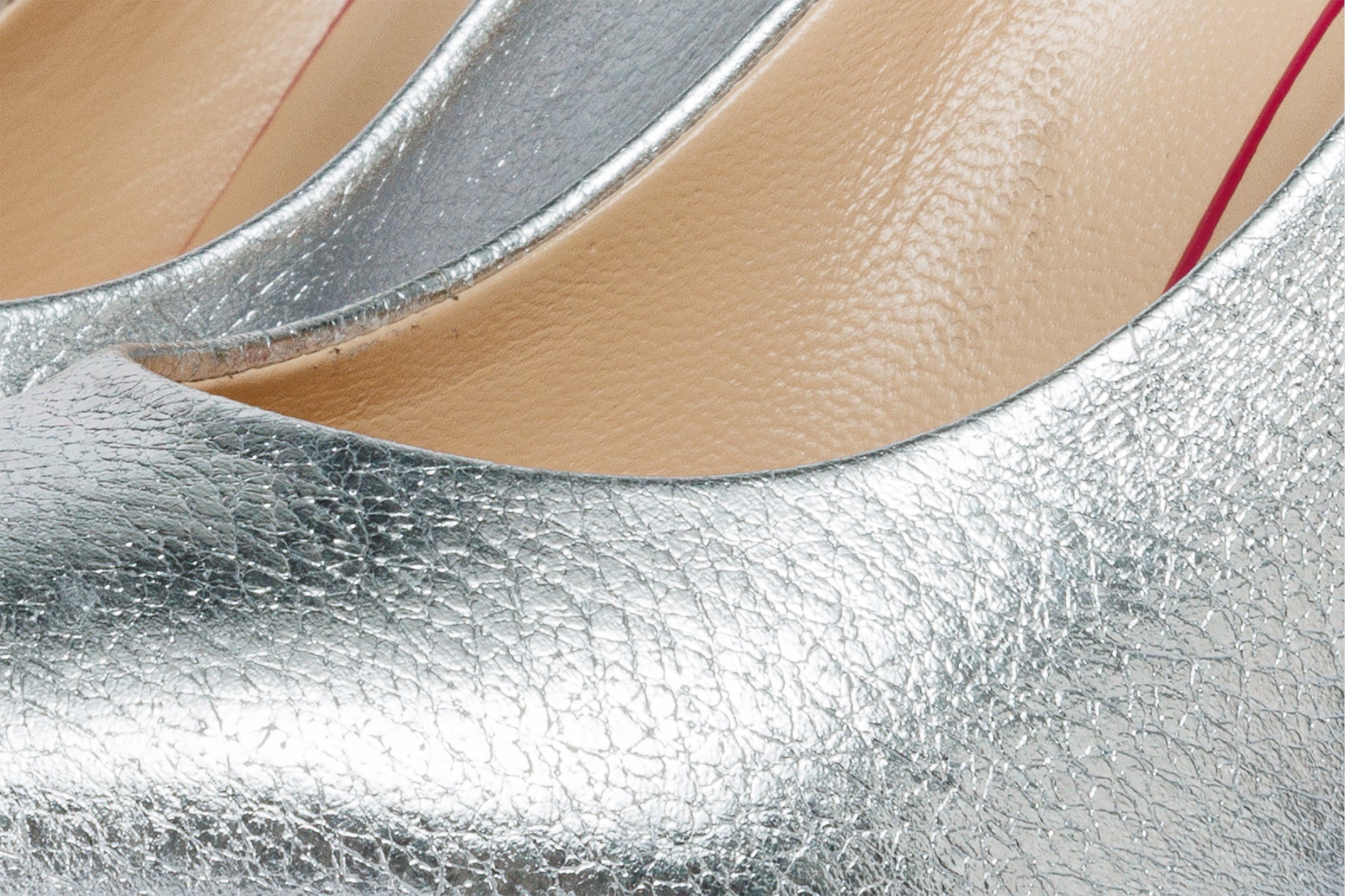 The Ege Silver Leather Pump Fuchsia Sole Shoe - Vinci Leather
