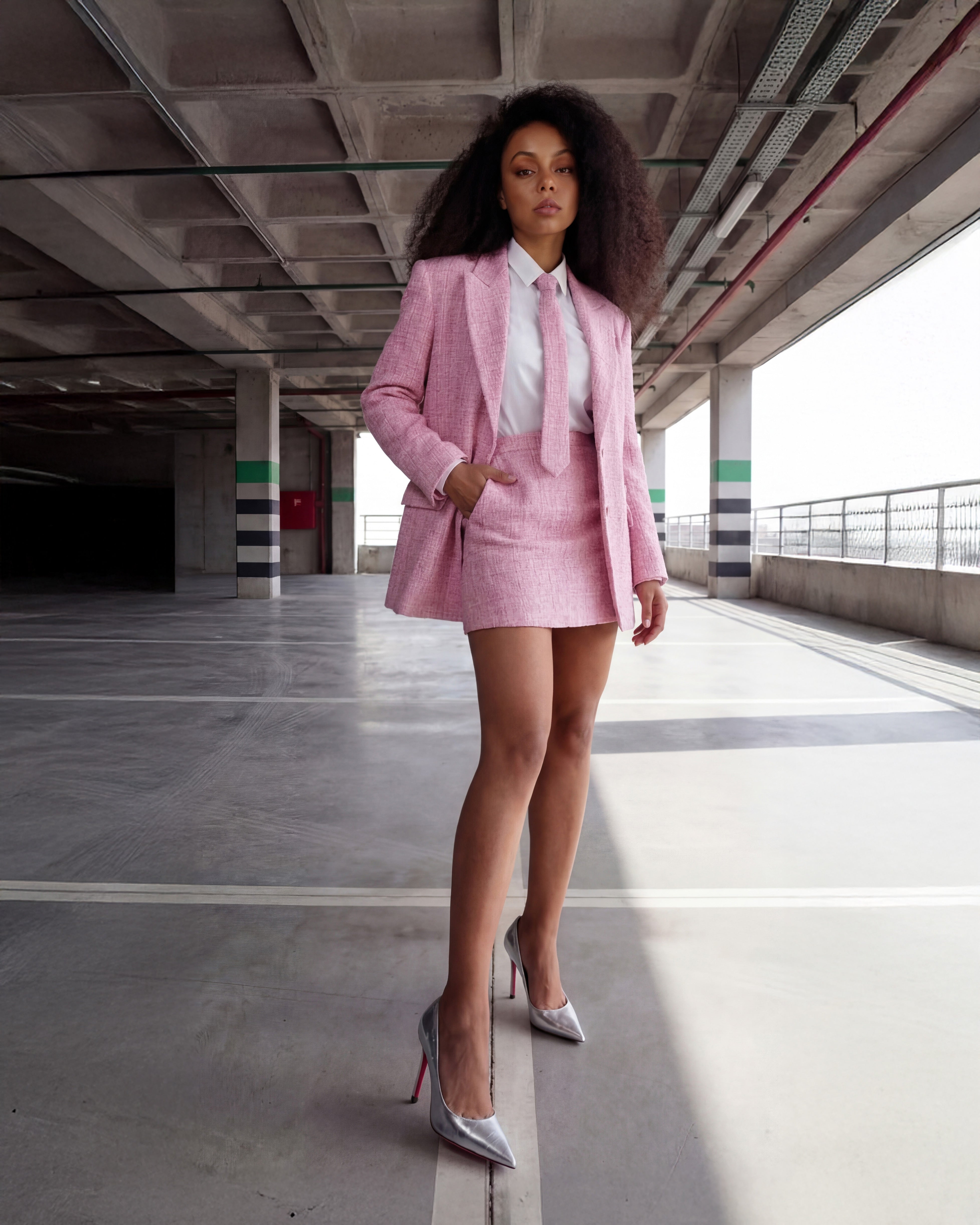 The Ege Silver Leather Pump Fuchsia Sole Shoe - Vinci Leather