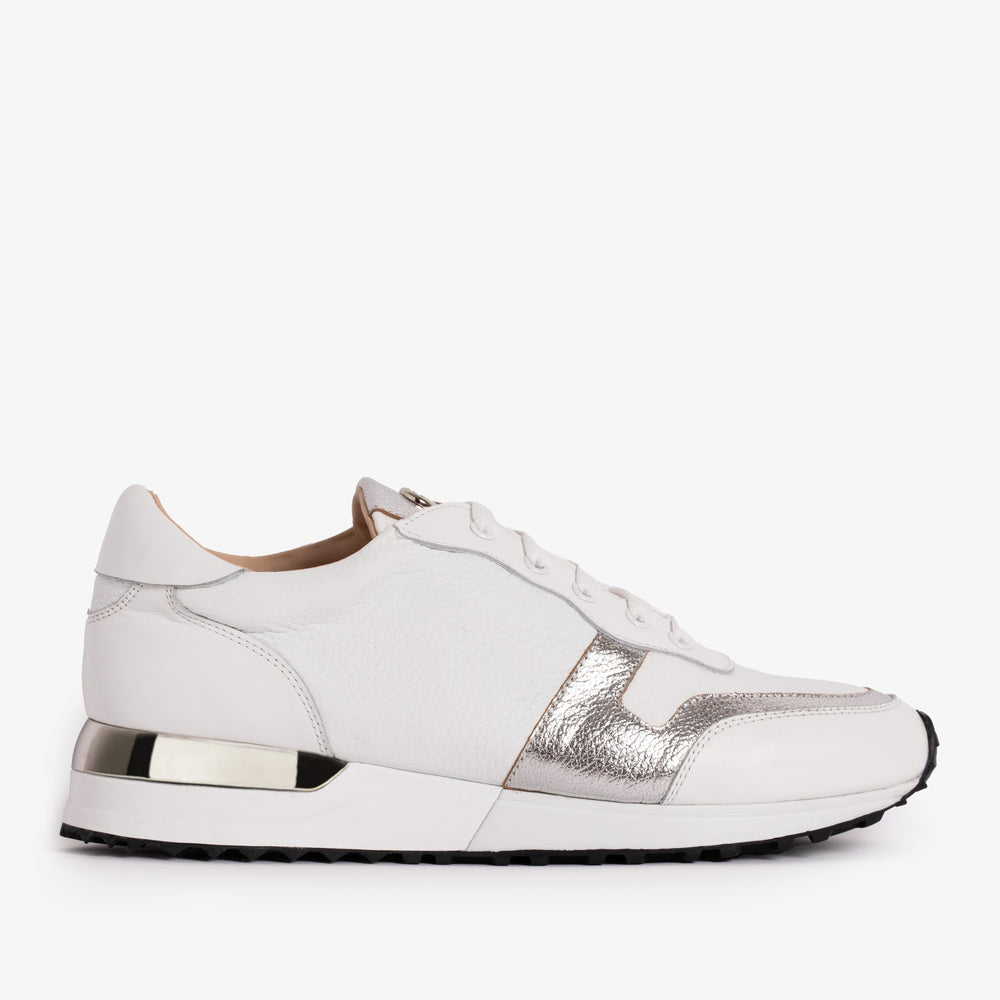 The Masal White Leather Sneaker - Vinci Leather