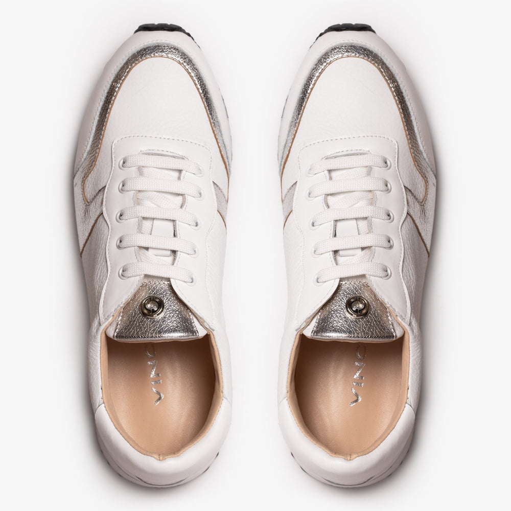The Masal White Leather Sneaker - Vinci Leather