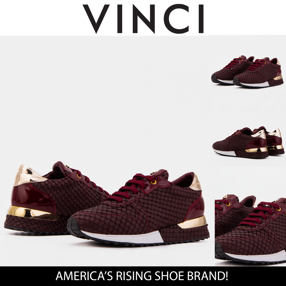 The Scarlet Burgundy Leather Sneaker - Vinci Leather