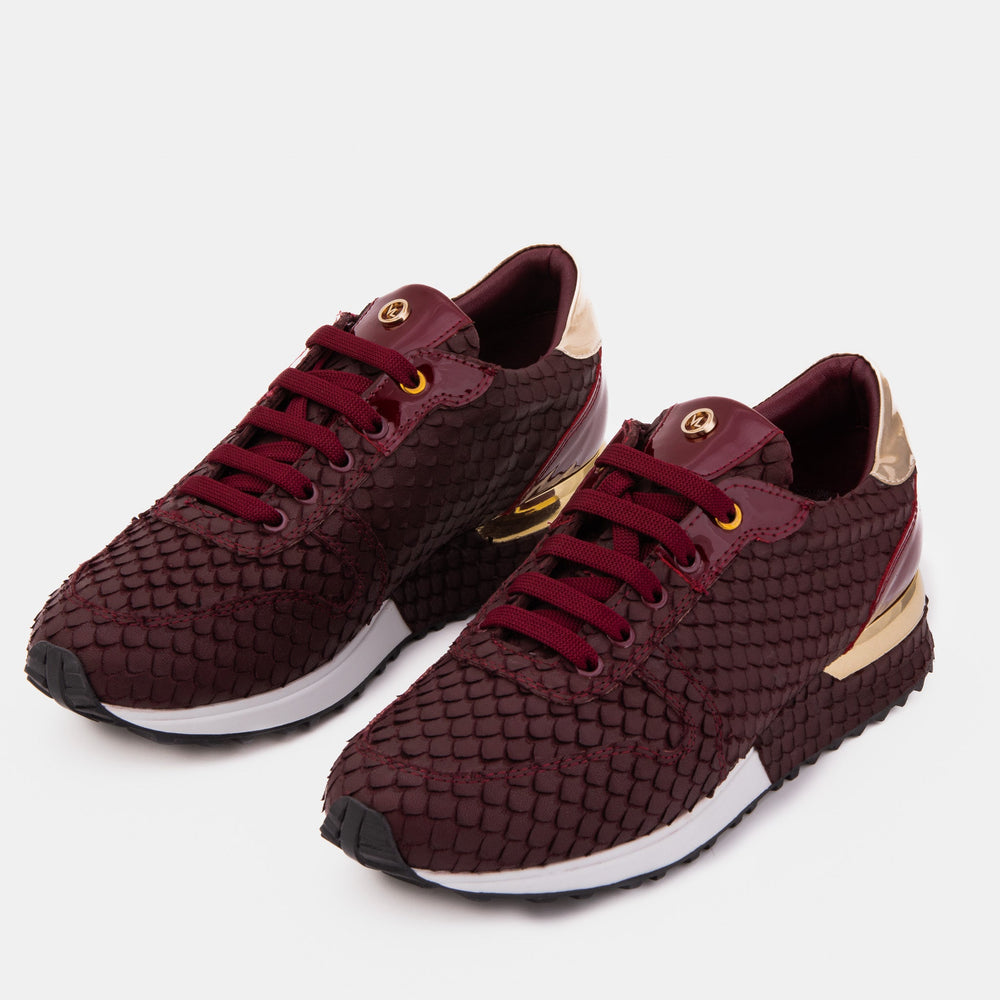 The Scarlet Burgundy Leather Sneaker - Vinci Leather