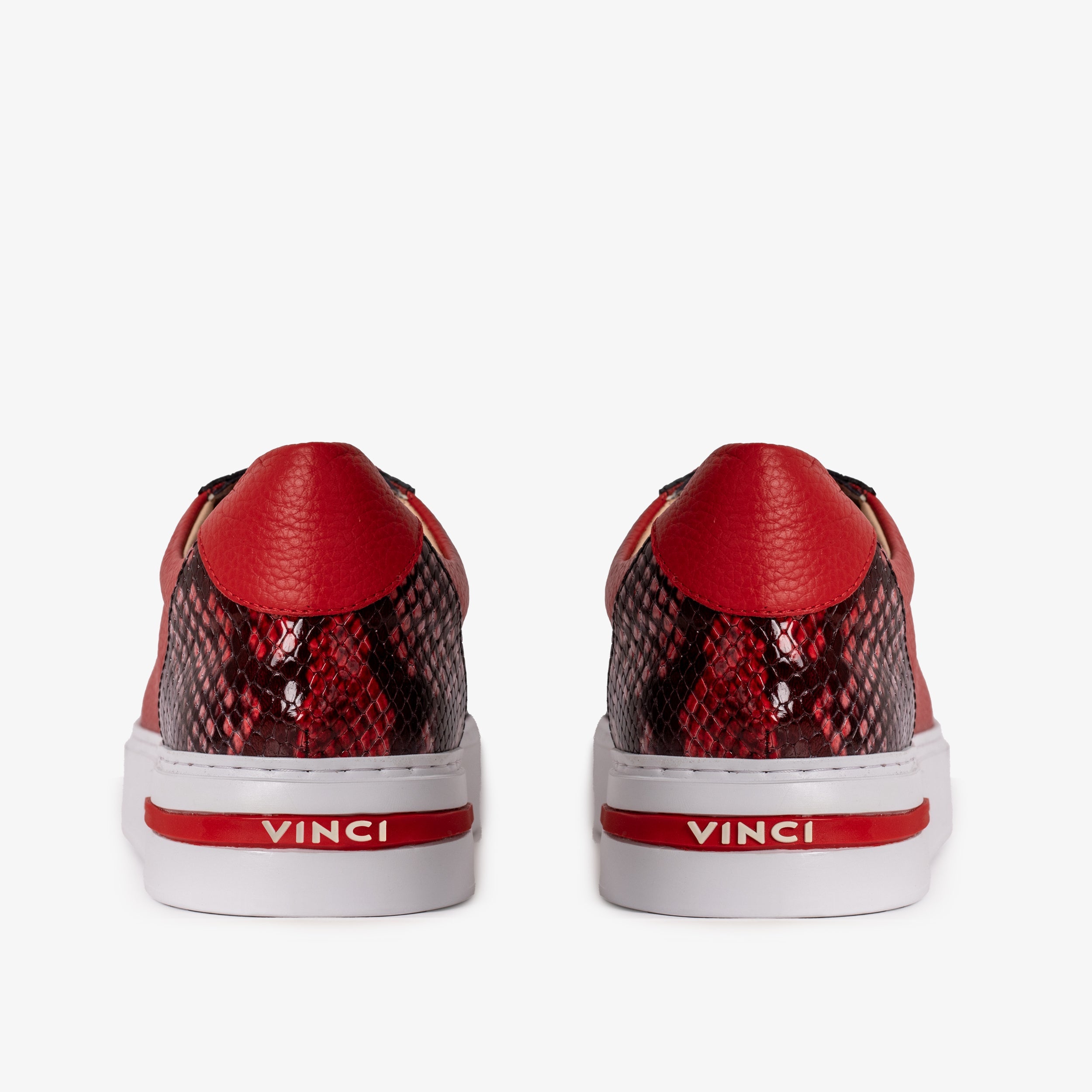 The Burano Red Leather Sneaker - Vinci Leather