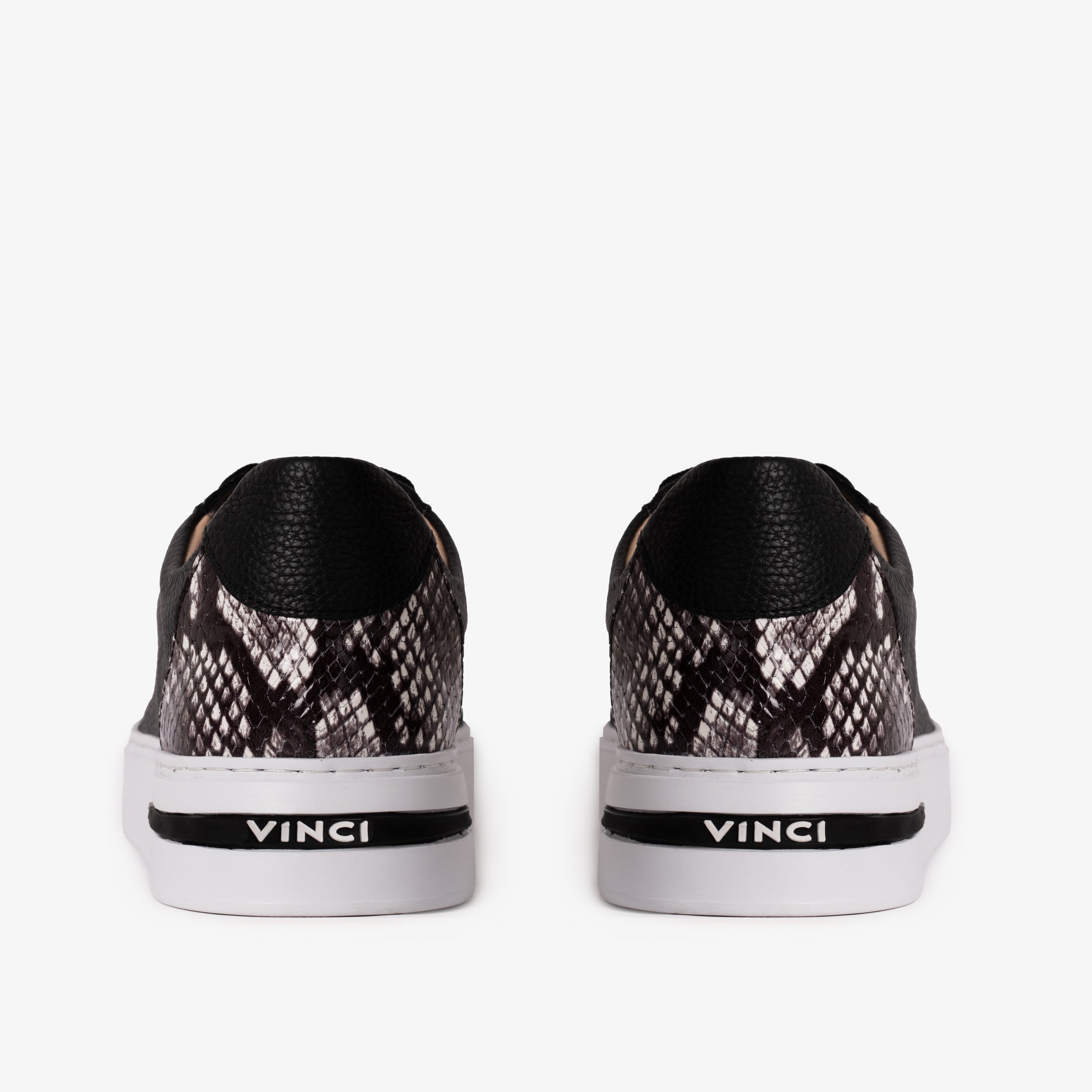 The Burano Black White  Leather Sneaker - Vinci Leather