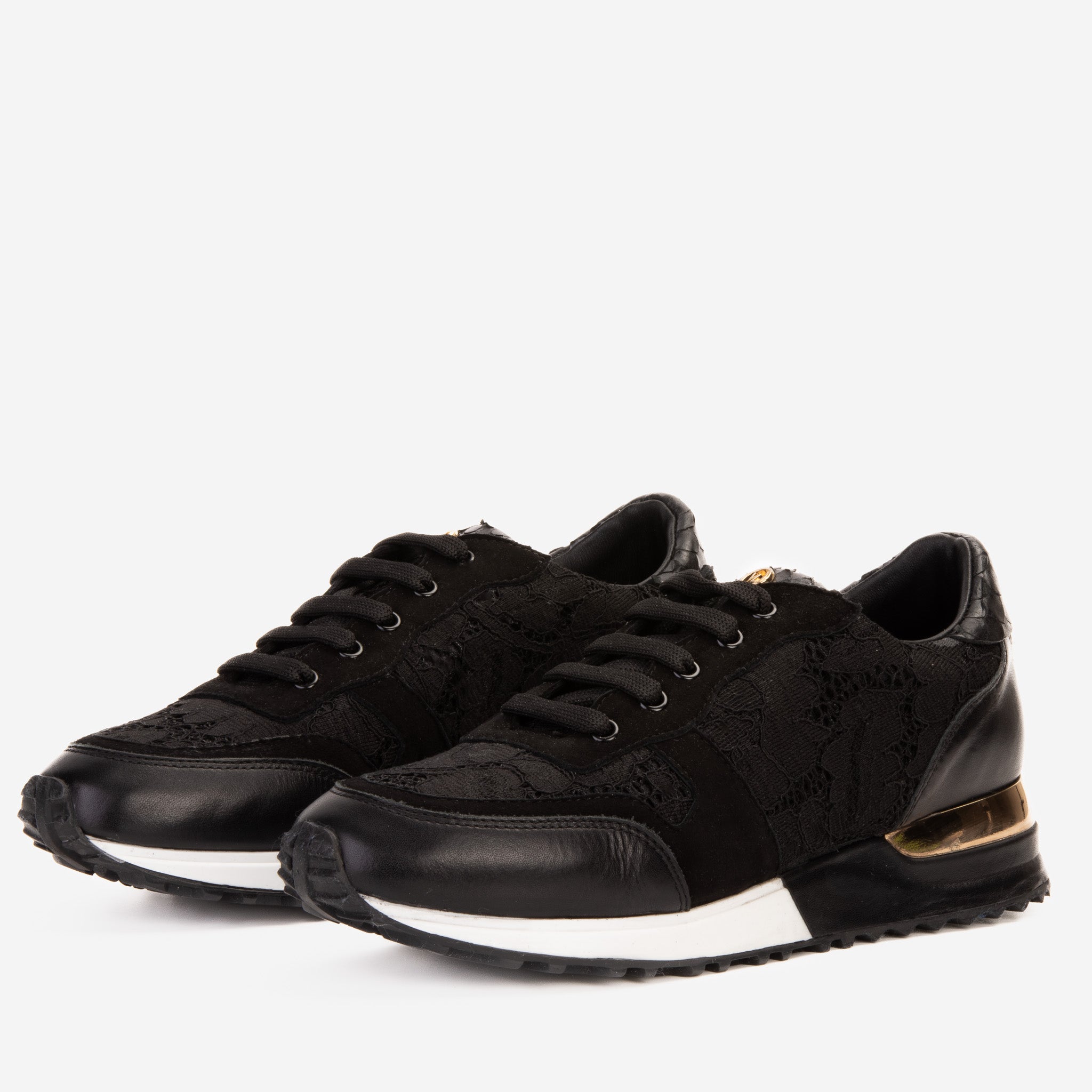 The Noir Black Leather Sneaker - Vinci Leather