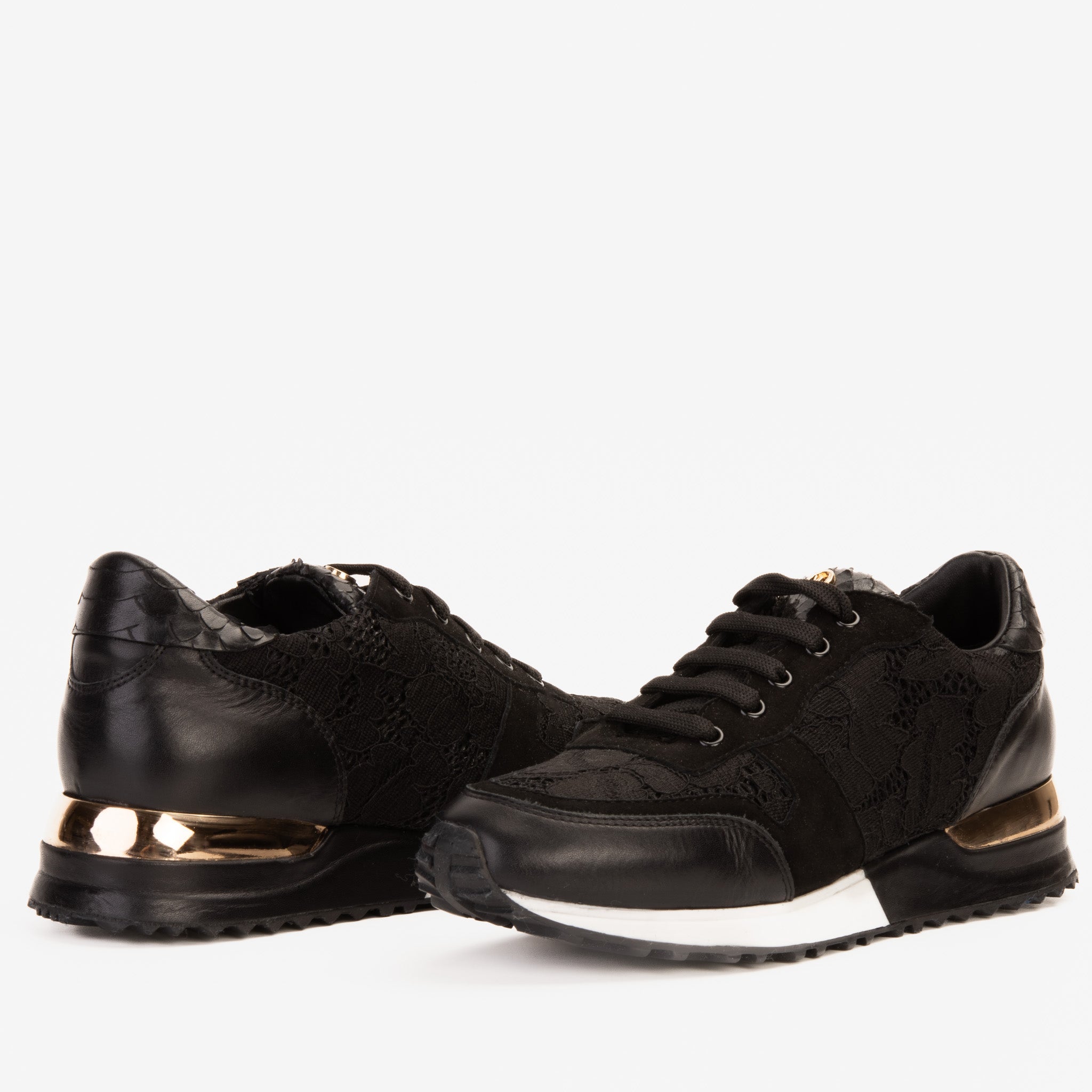 The Noir Black Leather Sneaker - Vinci Leather