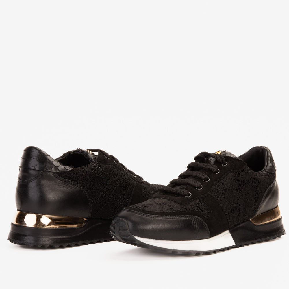 The Noir Black Leather Sneaker - Vinci Leather