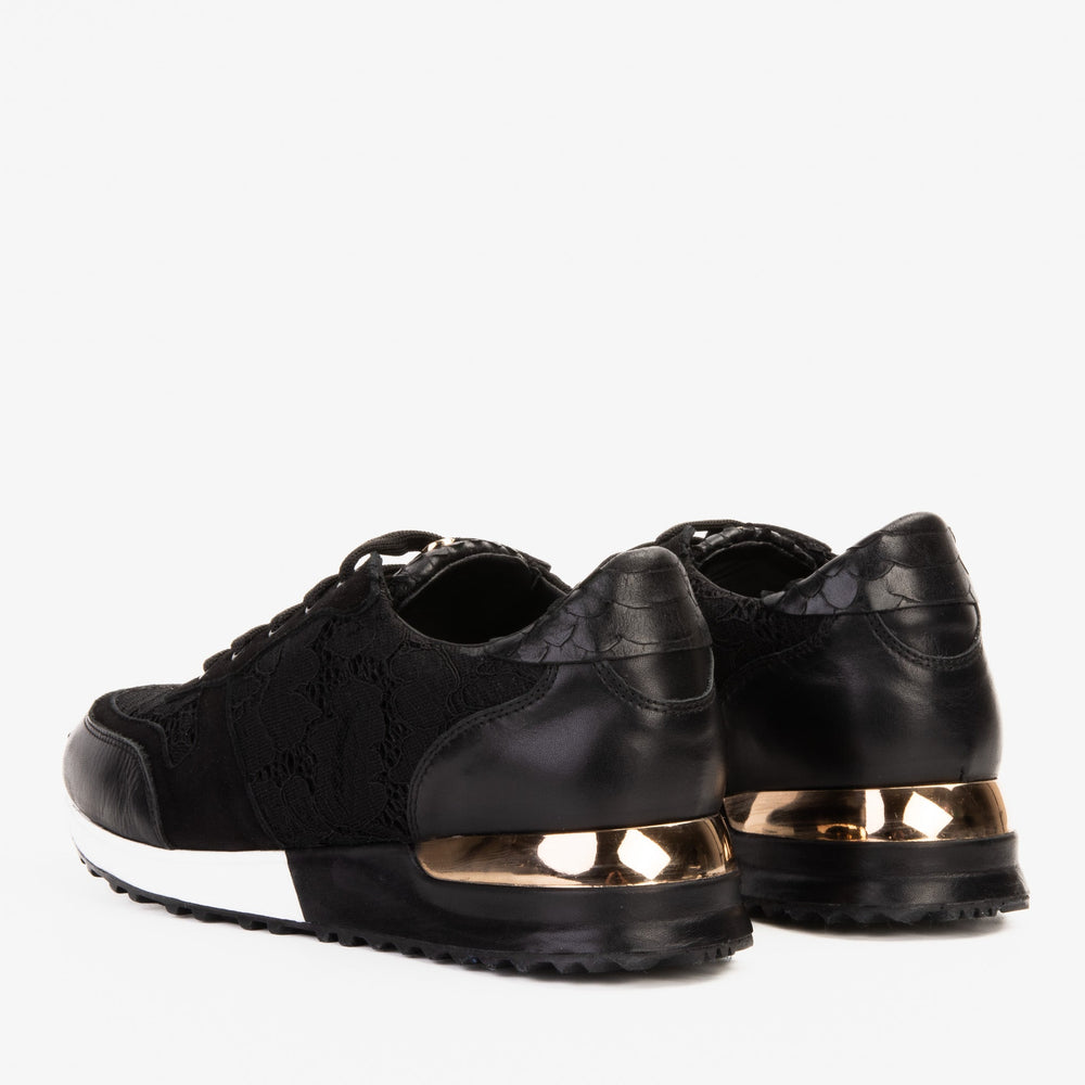The Noir Black Leather Sneaker - Vinci Leather