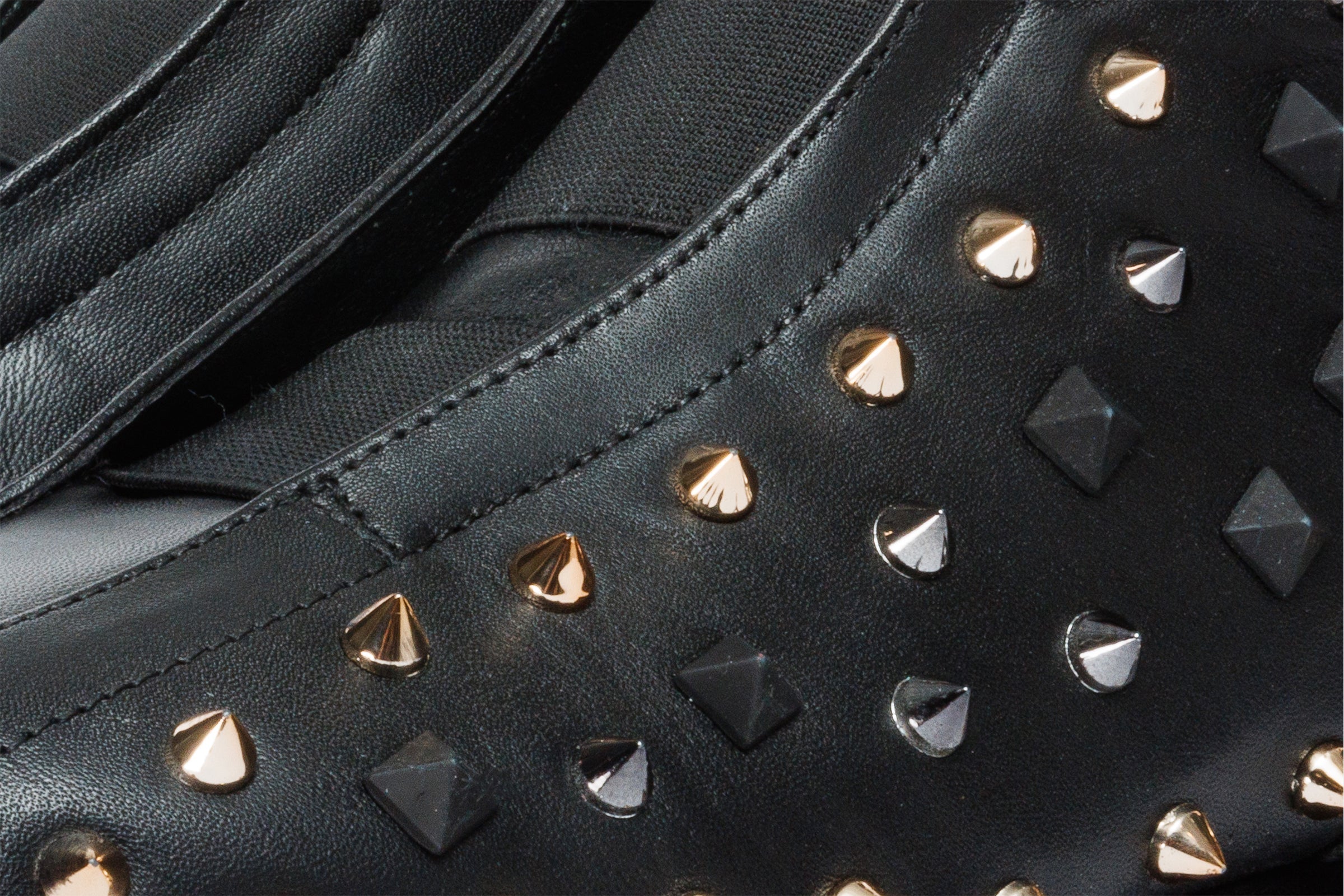 The Infanta High-Top Black Spike Leather Sneaker Limited Edition - Vinci Leather