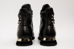 The Infanta High-Top Black Spike Leather Sneaker Limited Edition - Vinci Leather