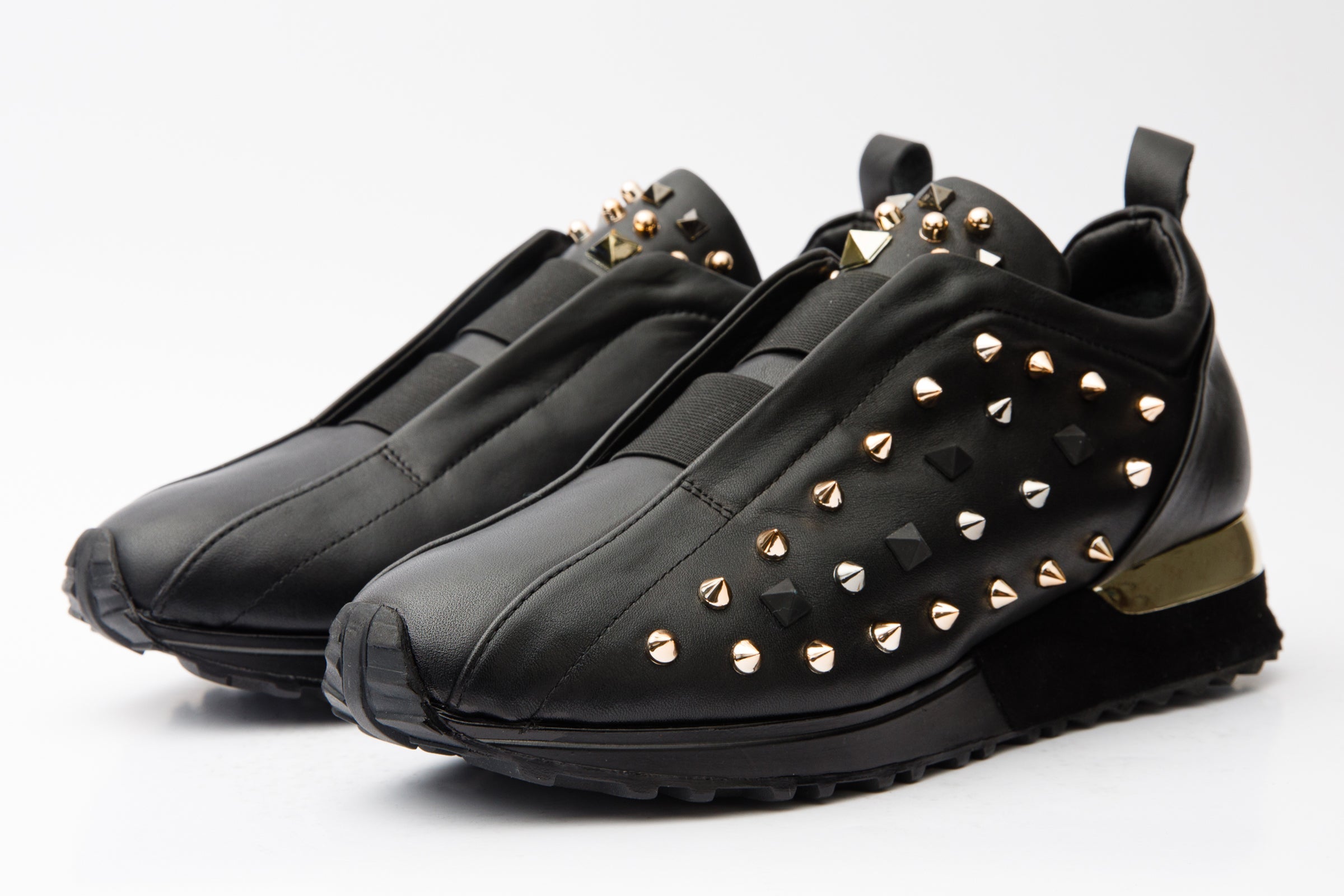 The Infanta Black Spike Leather Sneaker Limited Edition - Vinci Leather