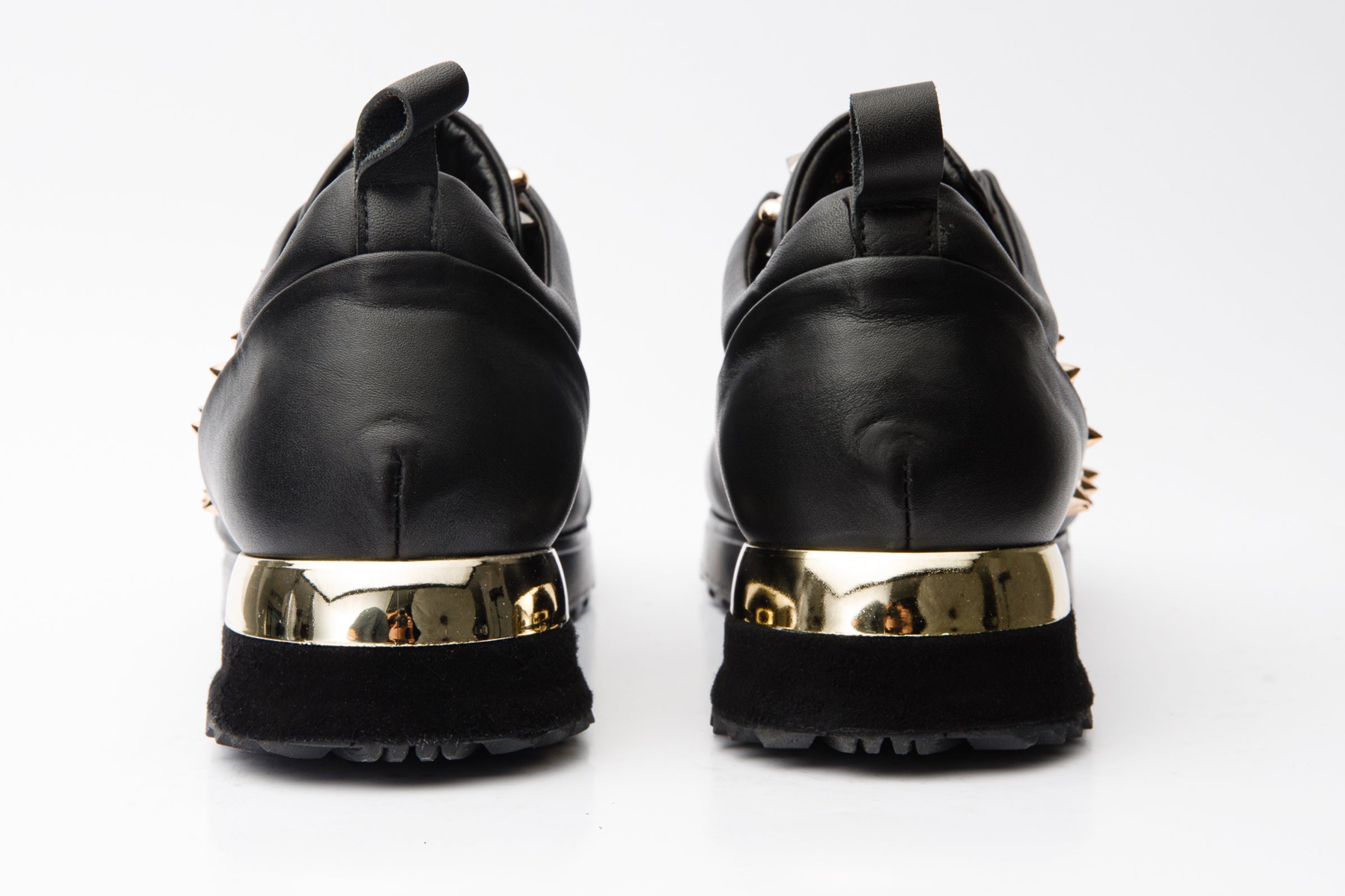 The Infanta Black Spike Leather Sneaker Limited Edition - Vinci Leather