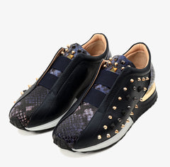 The Infanta Navy Spike Leather Sneaker Limited Edition - Vinci Leather