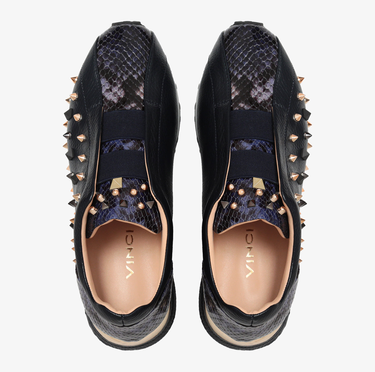 The Infanta Navy Spike Leather Sneaker Limited Edition - Vinci Leather