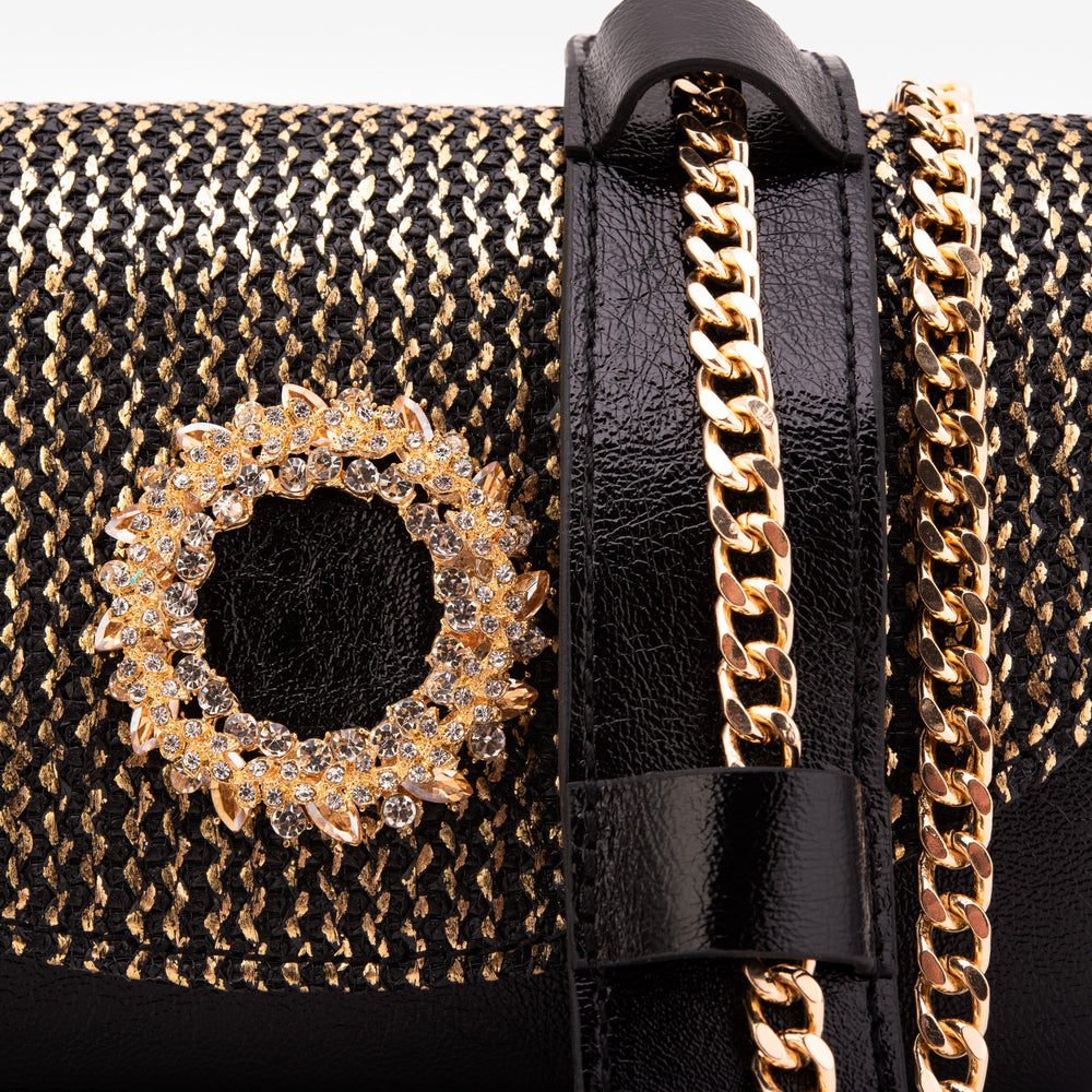 The Valencia Black Gold Handbag - Vinci Leather