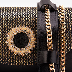 The Valencia Black Gold Handbag - Vinci Leather