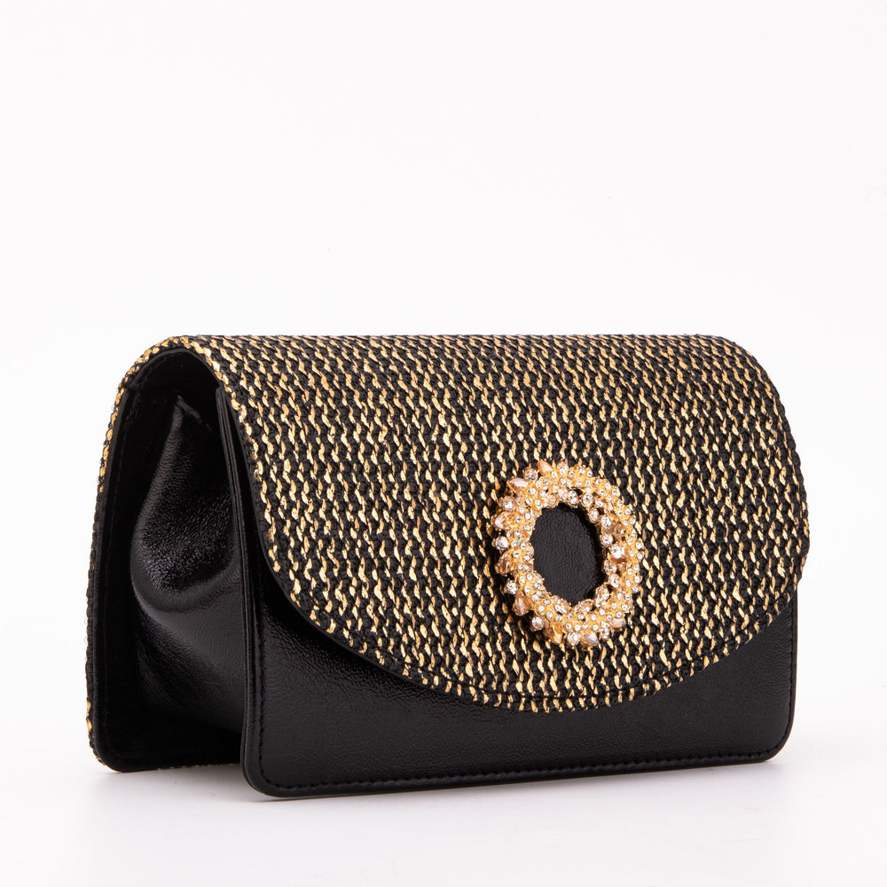 The Valencia Black Gold Handbag - Vinci Leather