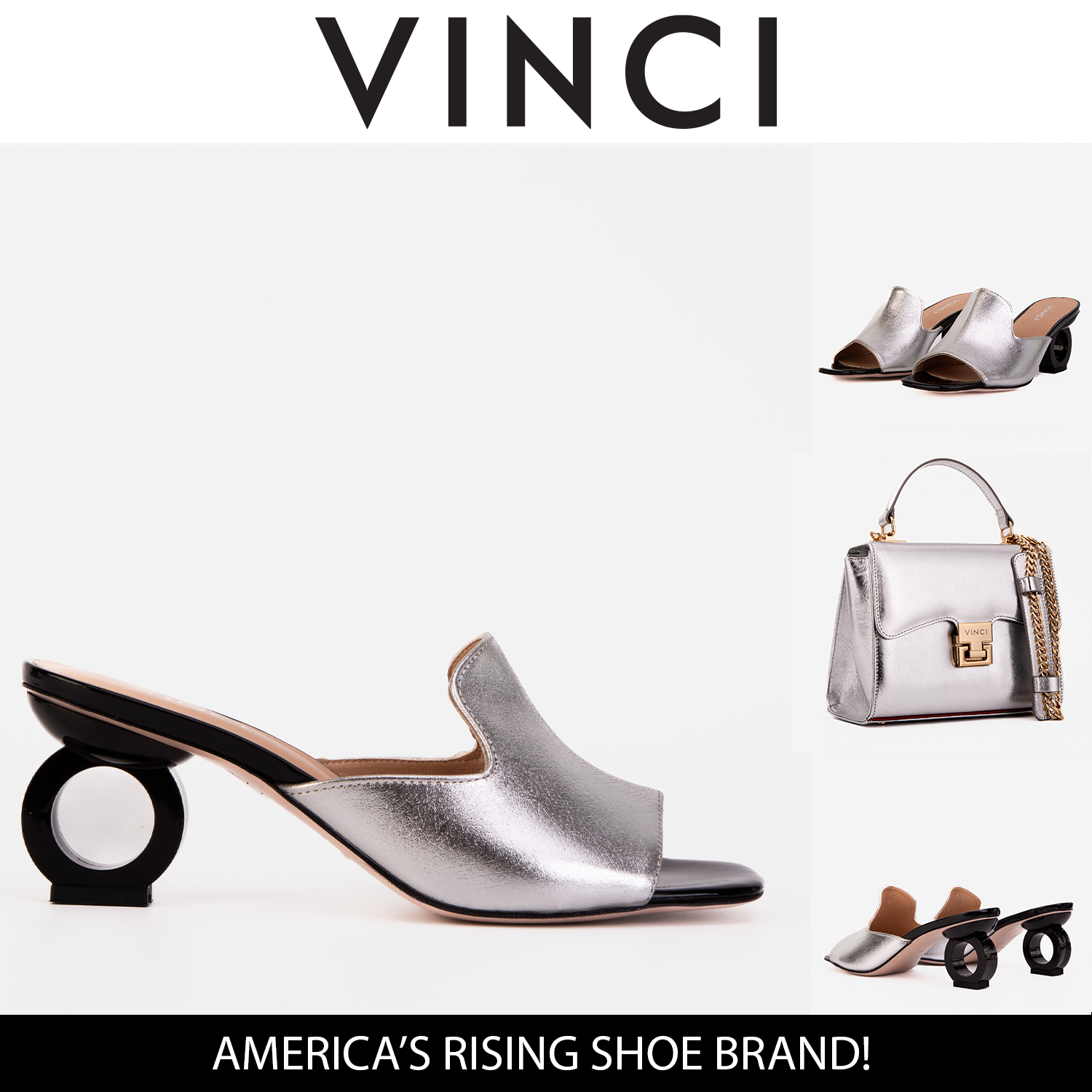 The Tory Silver Leather Sandal - Vinci Leather