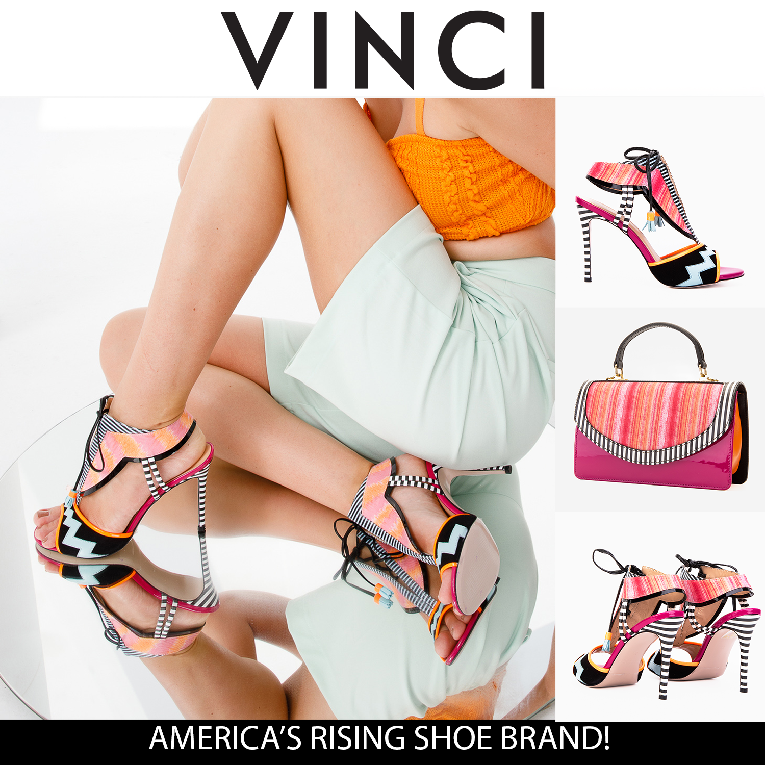 The Santa Amaro Multicolor T-Strap Lace-Up Leather Sandal - Vinci Leather