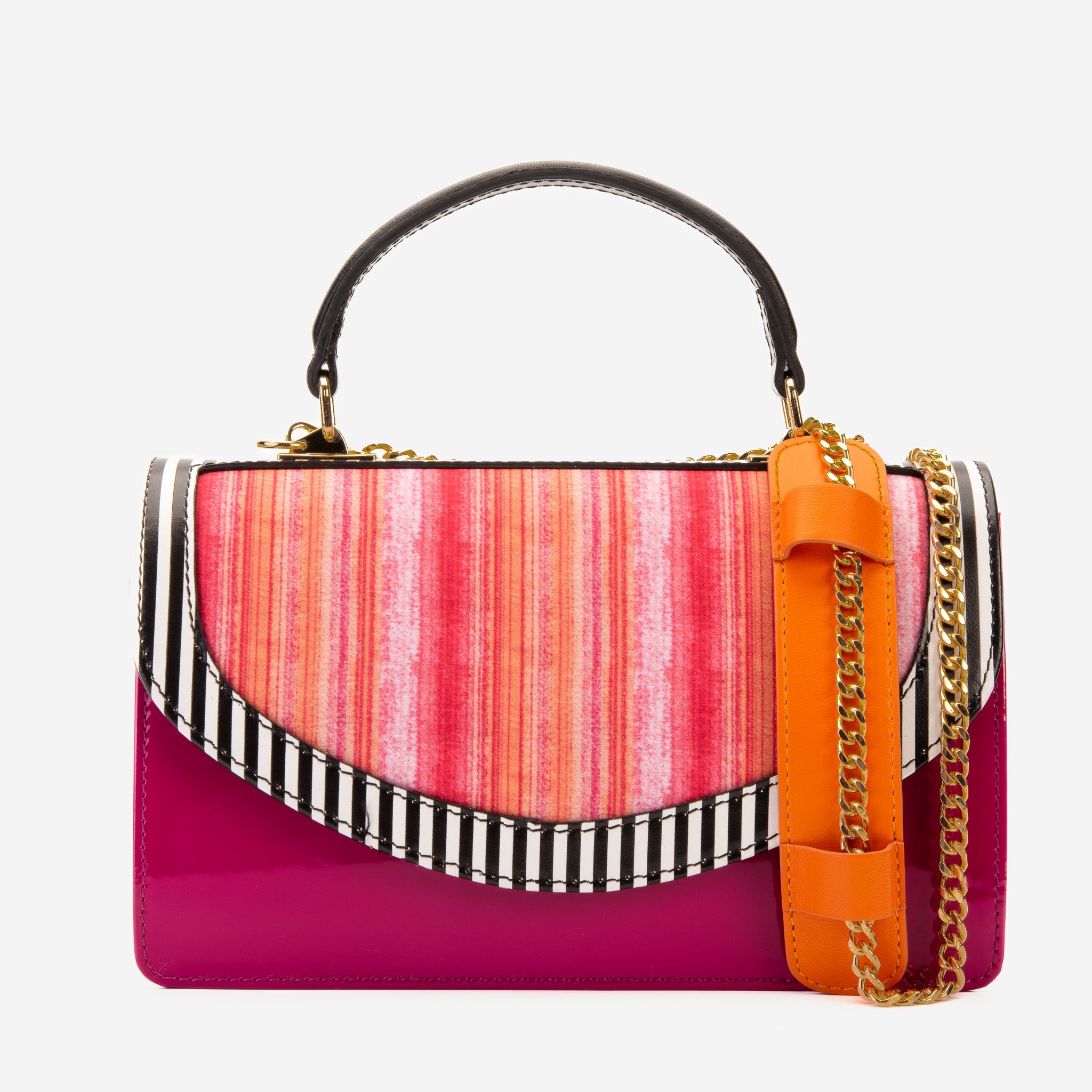 The Santa Amaro Striped Leather Handbag - Vinci Leather