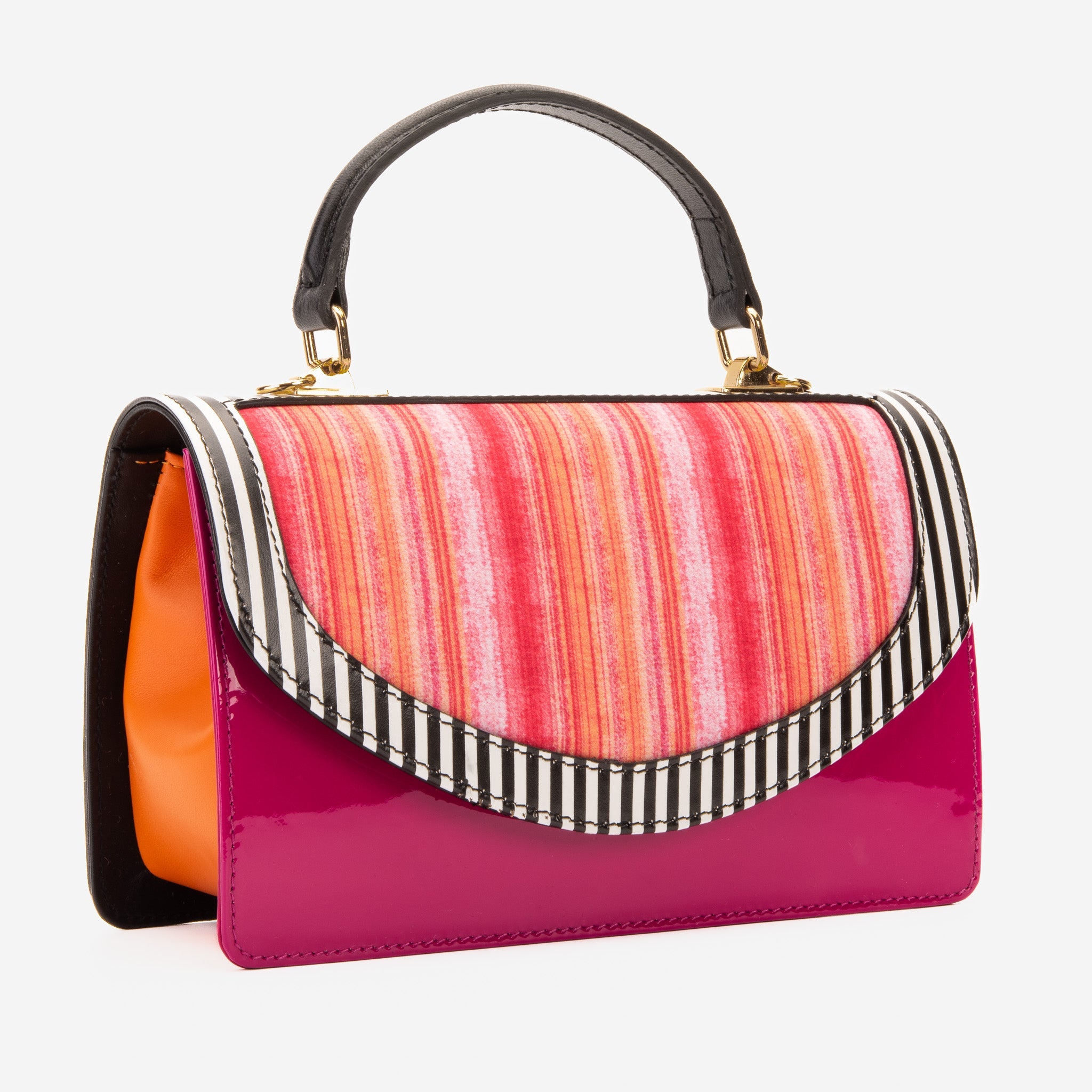 The Santa Amaro Striped Leather Handbag - Vinci Leather