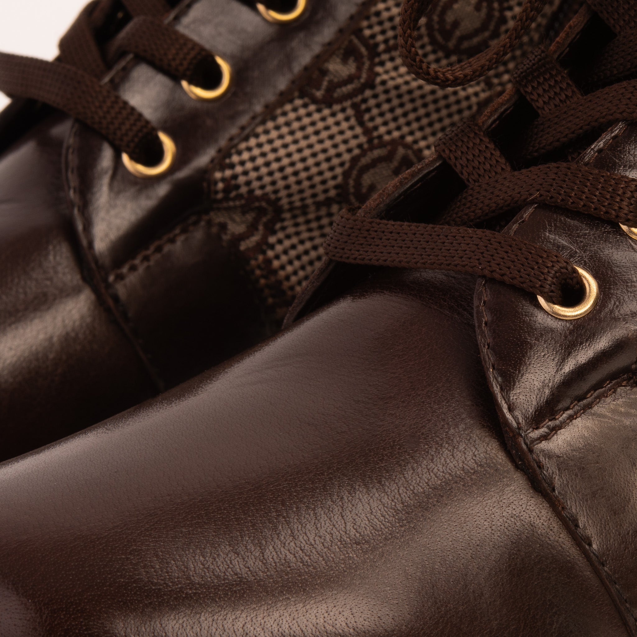 The Boston Brown Leather Lace-Up Ankle Boot With a Side Zipper - Vinci Leather