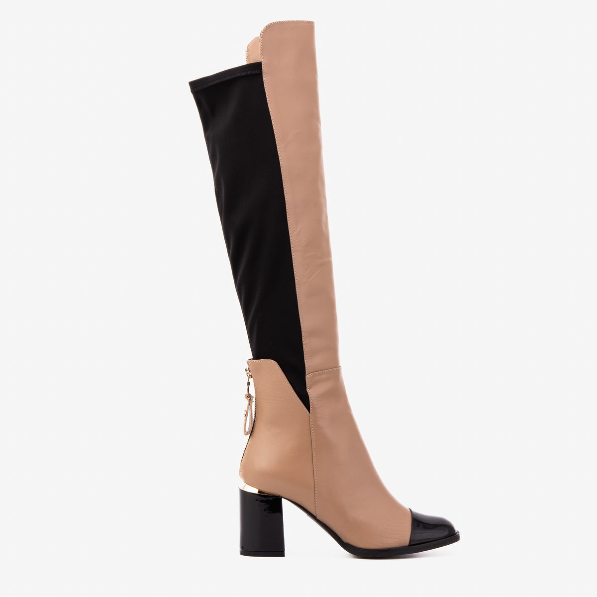The Verona Cream Leather Knee High Boot - Vinci Leather