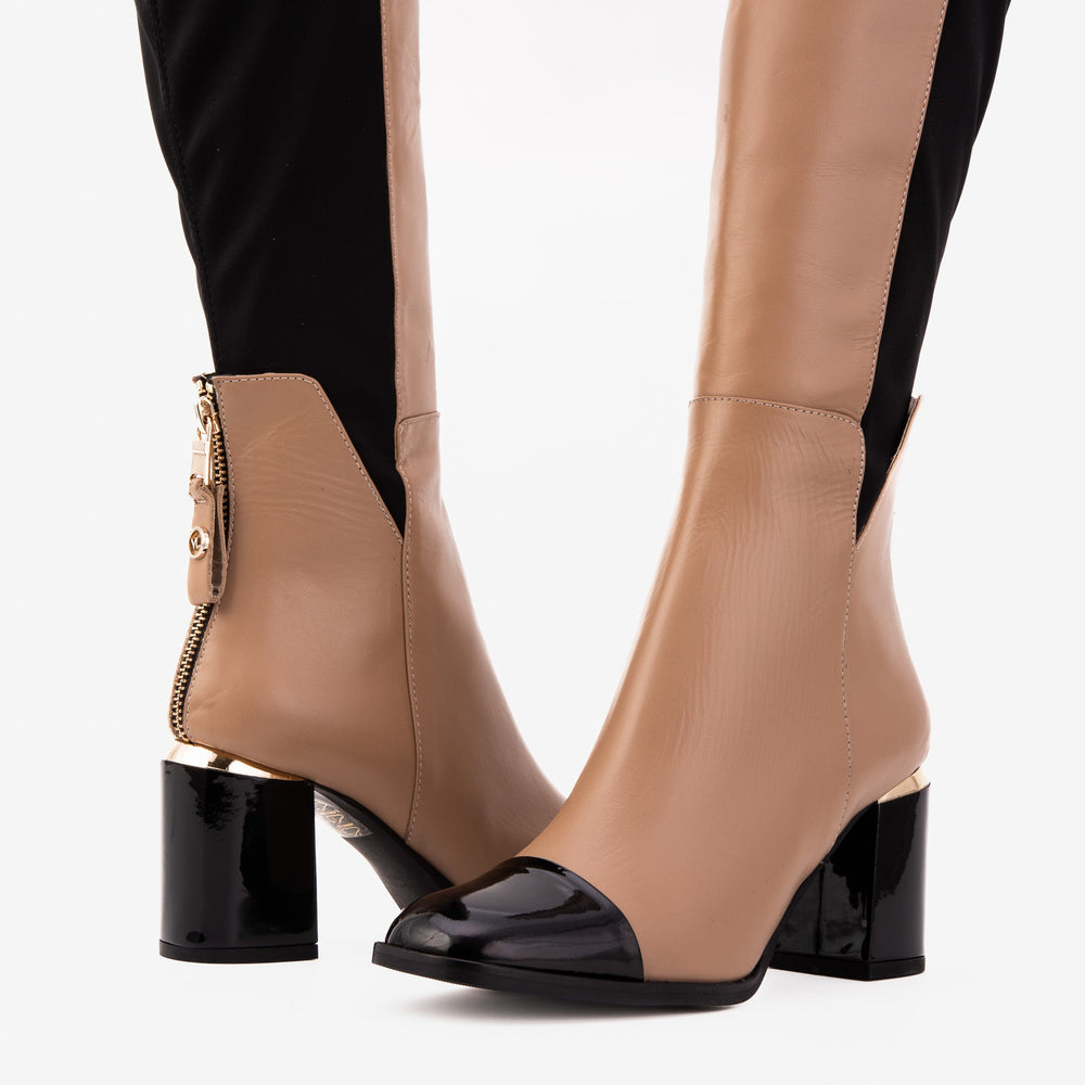 The Verona Cream Leather Knee High Boot - Vinci Leather