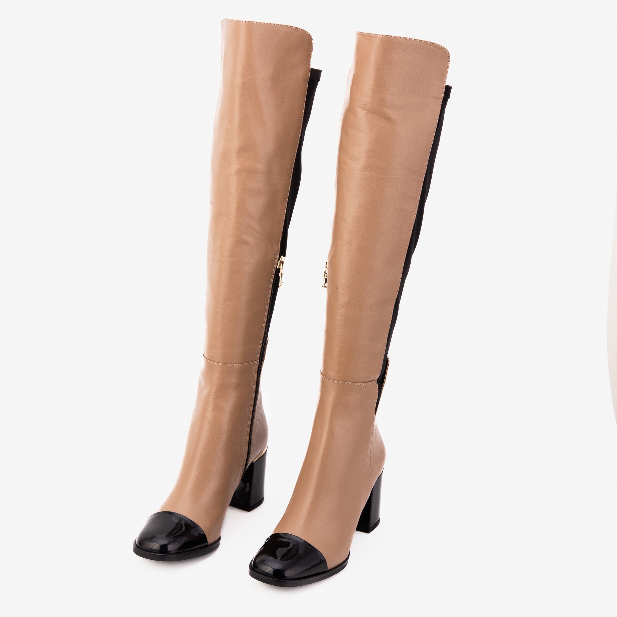 The Verona Cream Leather Knee High Boot - Vinci Leather