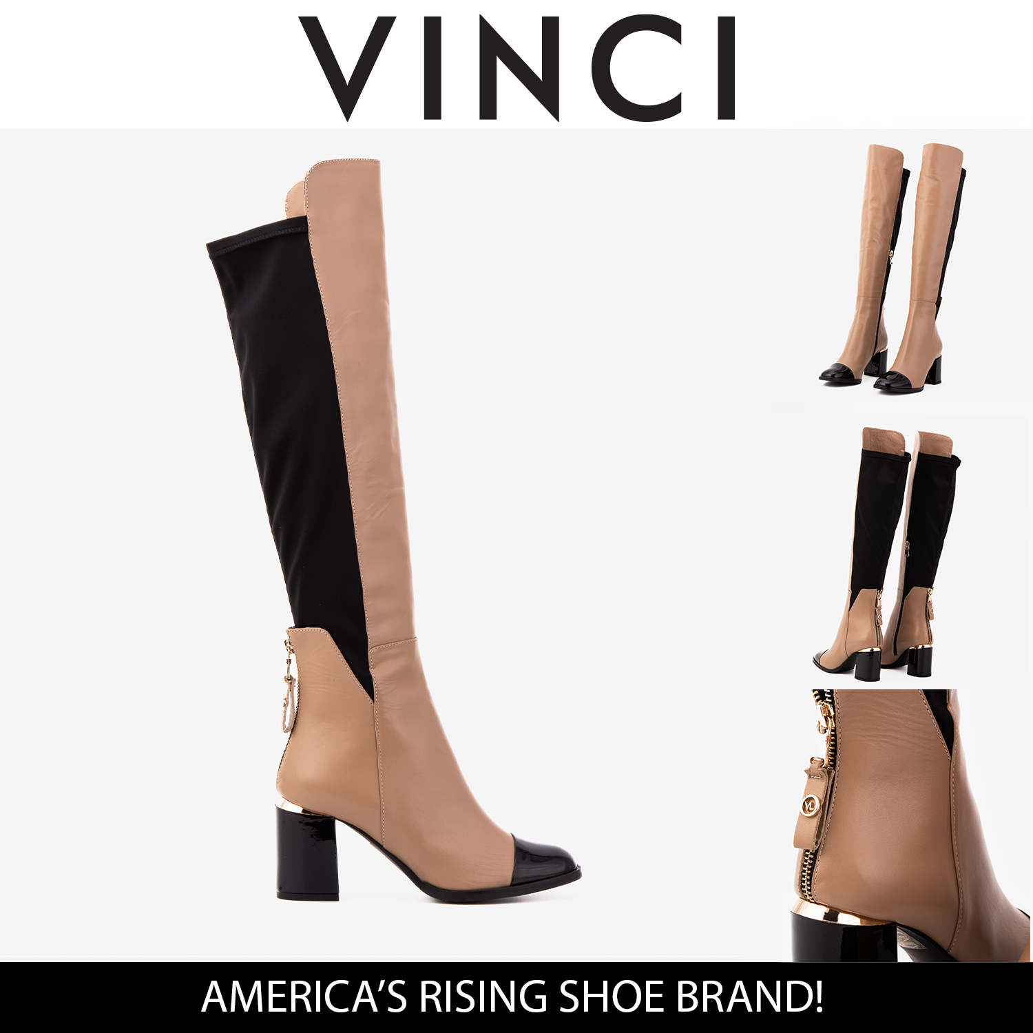 The Verona Cream Leather Knee High Boot - Vinci Leather