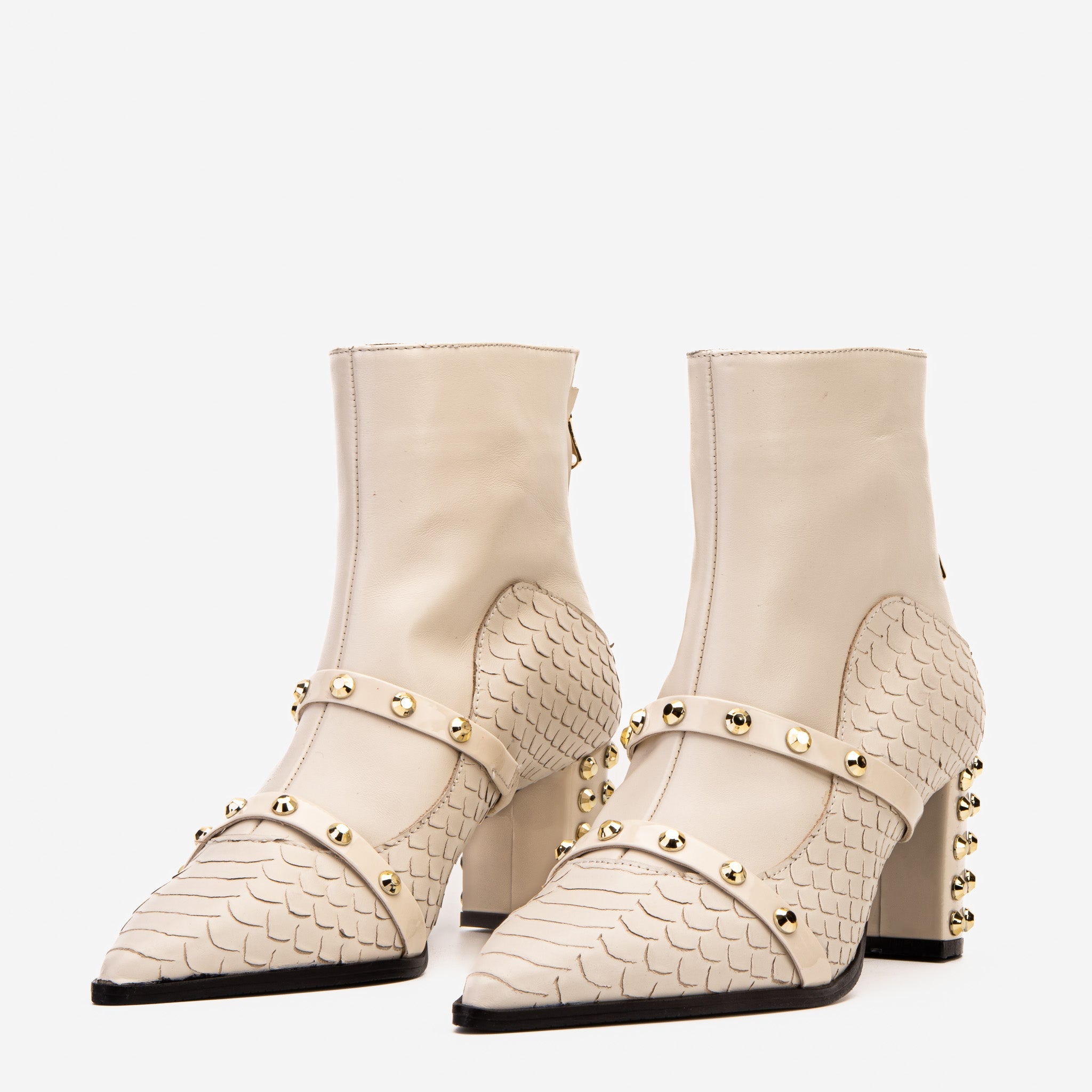 The Valentina Leather Block Heel Boot - Vinci Leather