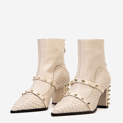 The Valentina Leather Block Heel Boot - Vinci Leather