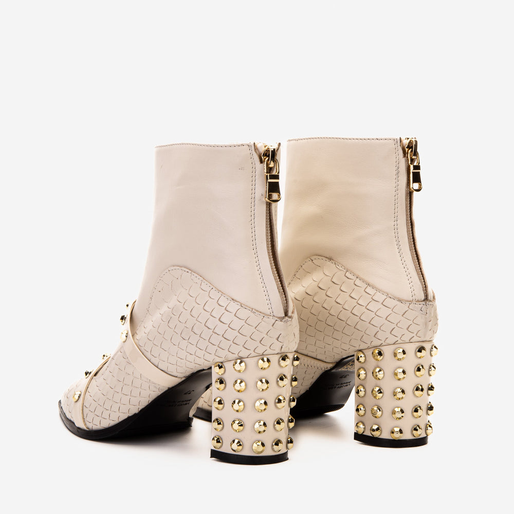 The Valentina Leather Block Heel Boot - Vinci Leather