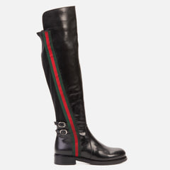 The Manhattan Luxe Black Leather Knee - High Boot - Vinci Leather