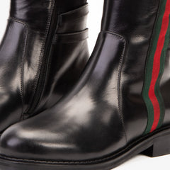The Manhattan Luxe Black Leather Knee - High Boot - Vinci Leather