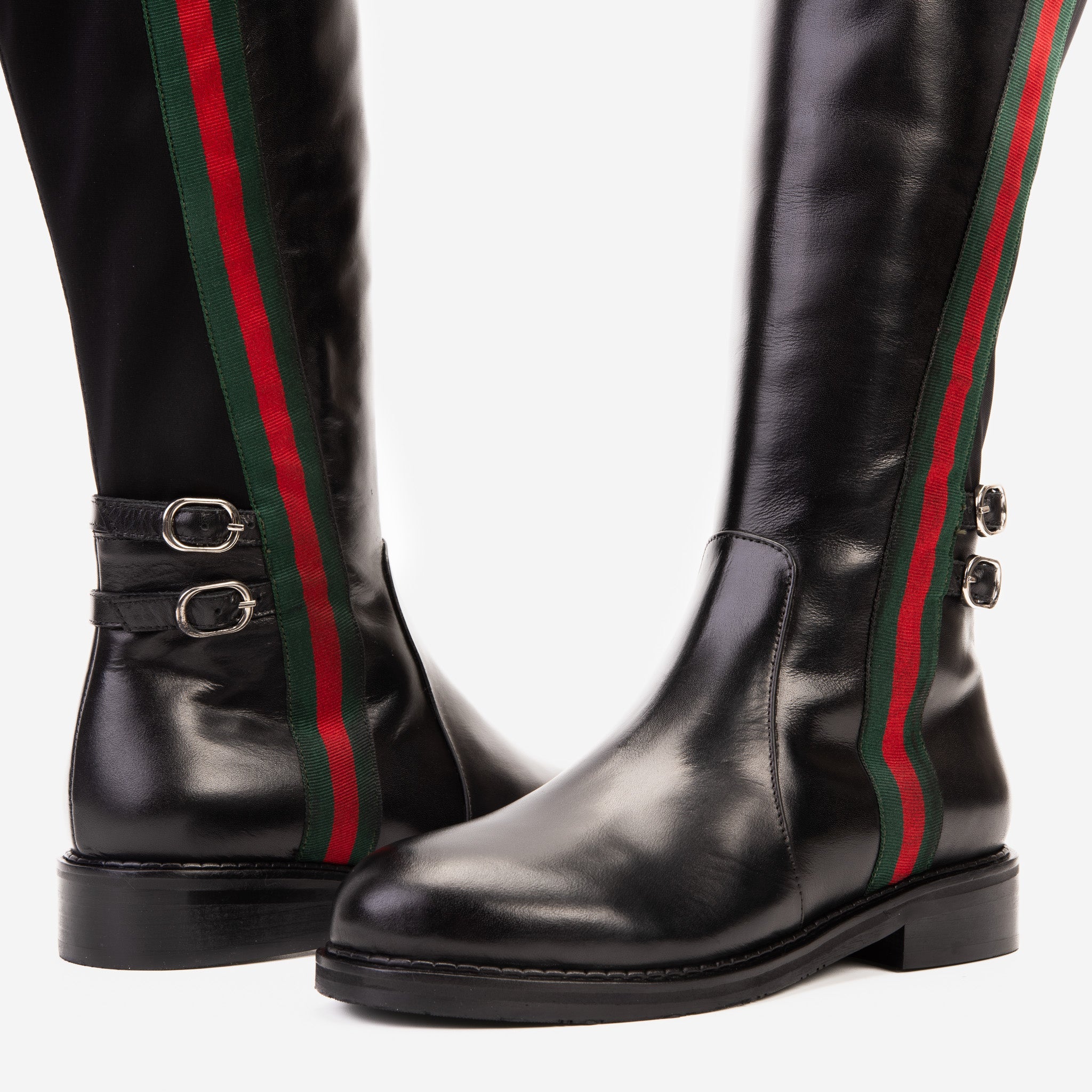 The Manhattan Luxe Black Leather Knee - High Boot - Vinci Leather