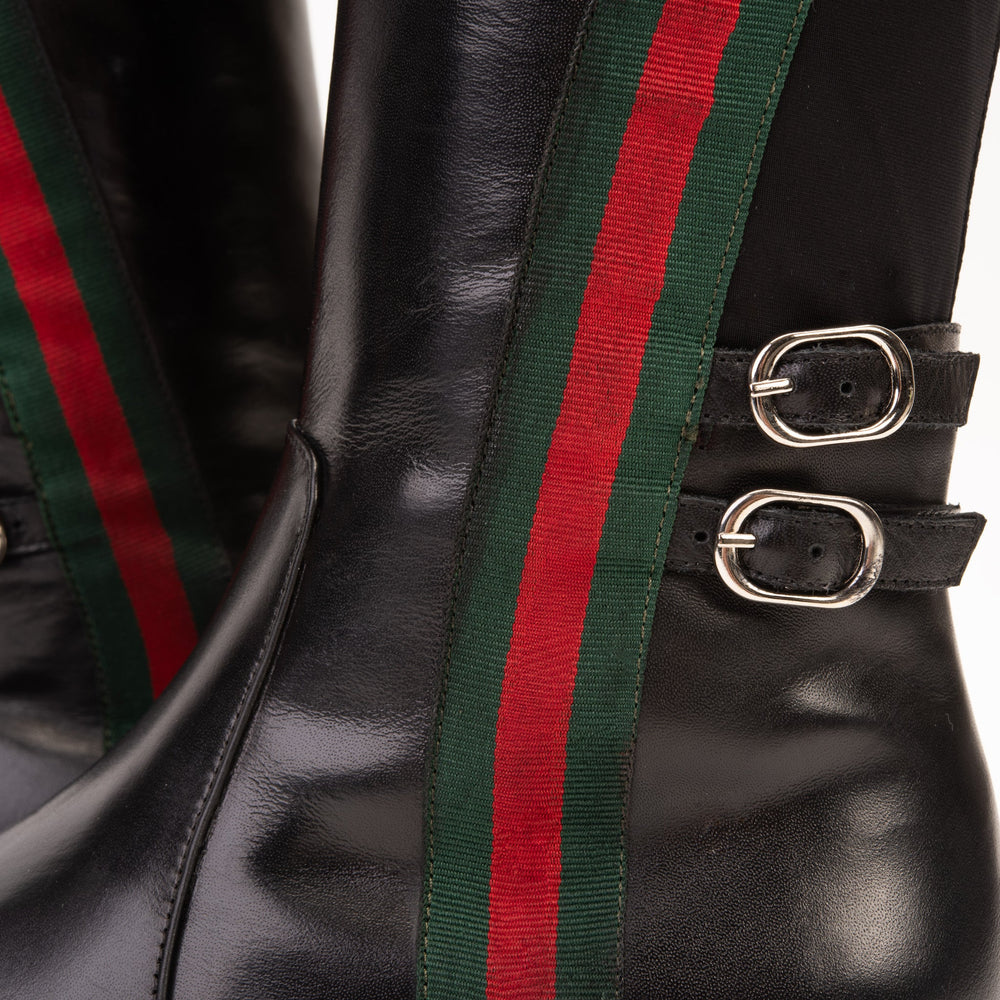 The Manhattan Luxe Black Leather Knee - High Boot - Vinci Leather