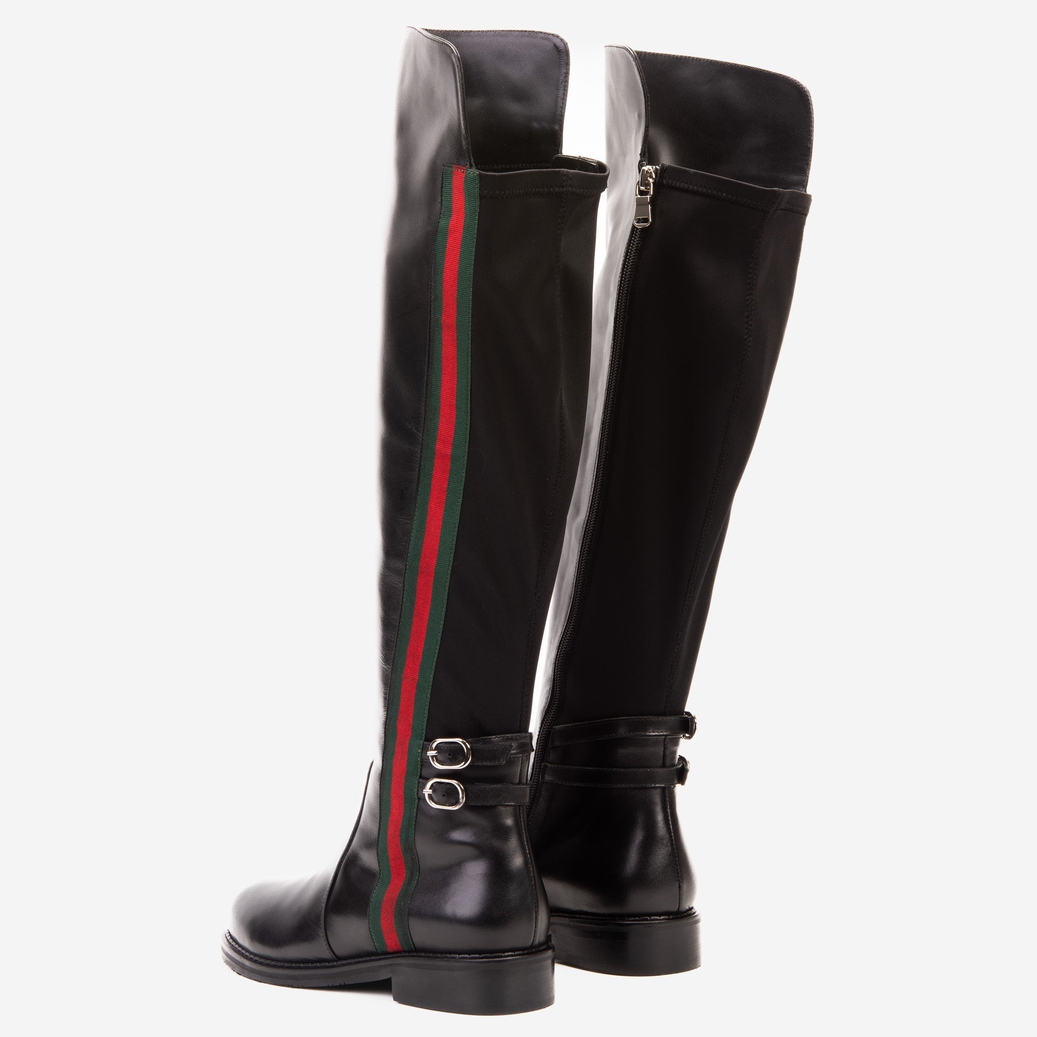 The Manhattan Luxe Black Leather Knee - High Boot - Vinci Leather