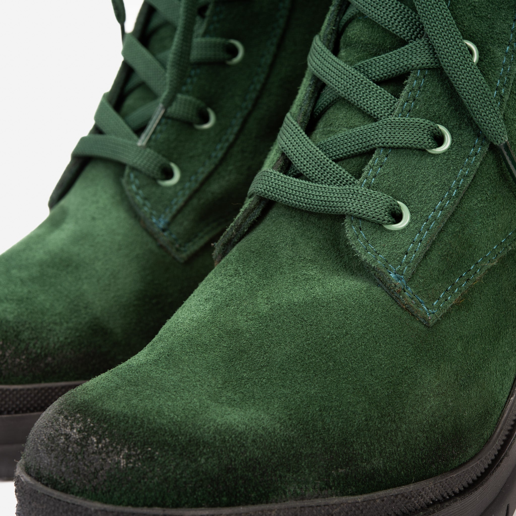 The Elera Green Leather Block Heel Boot - Vinci Leather