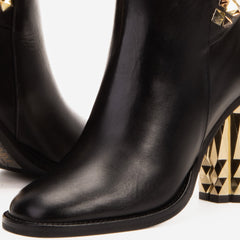 The Gladiator Black Leather Knee High Boot - Vinci Leather