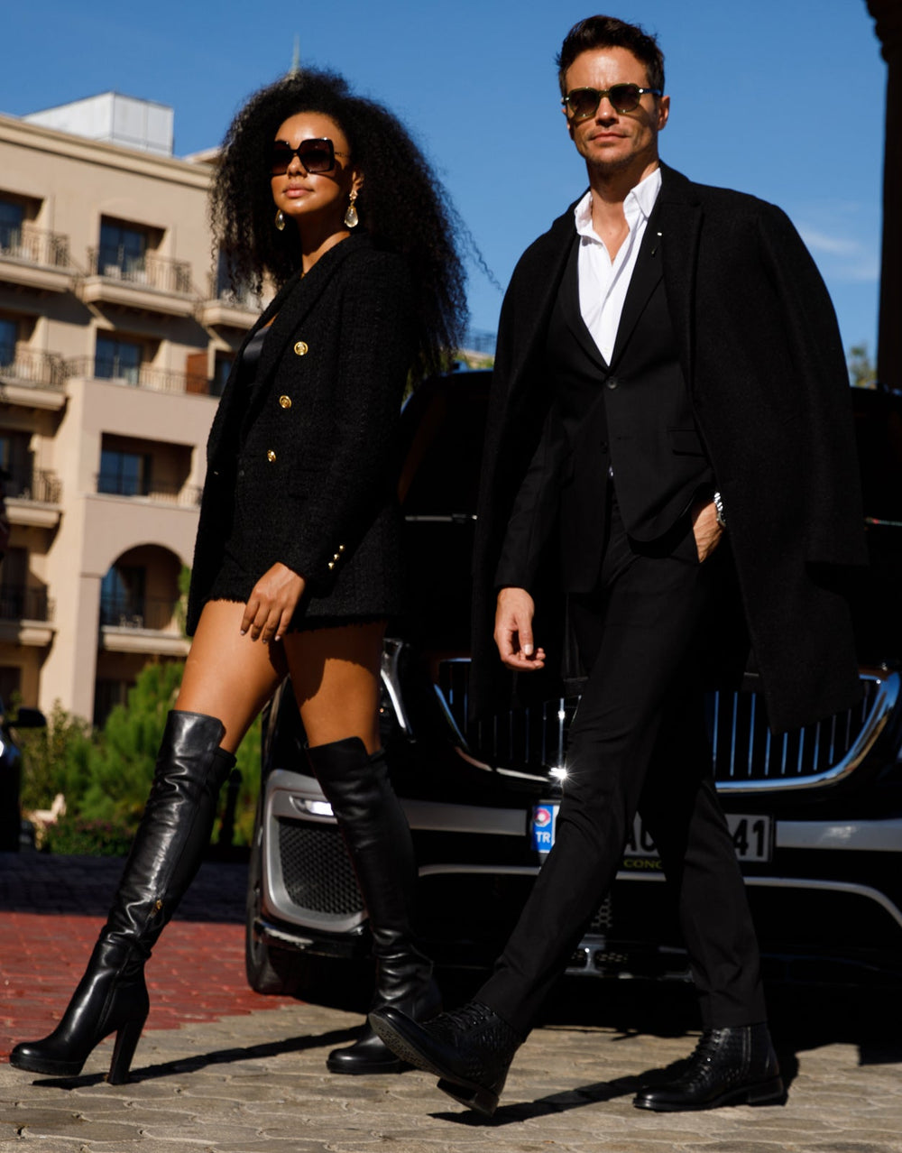 The Sao Paulo Black Leather Knee High Platform Heel Boot - Vinci Leather