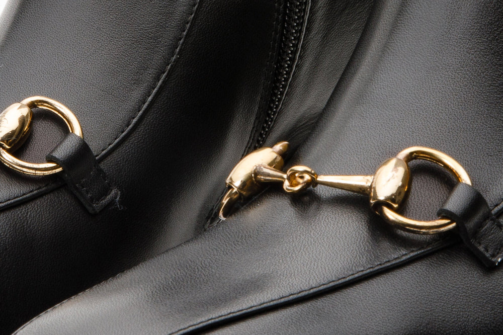 The Bukres Black Leather Block Heel Boot - Vinci Leather